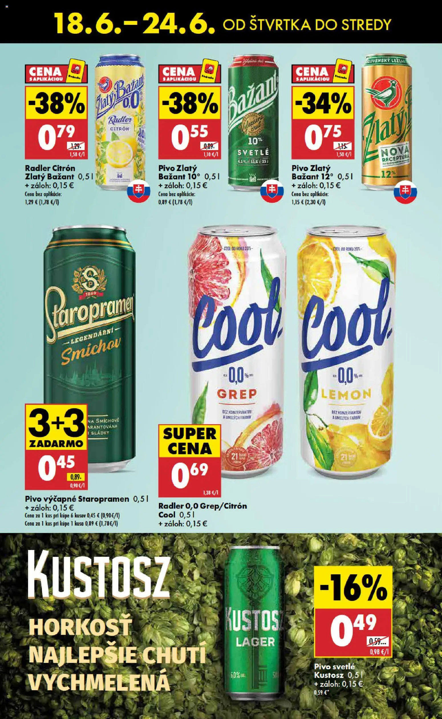 Nové Biedronka akcie – leták je platný od 18.06.2026 | Strana: 32 | Produkty: Pivo, Radler, Staropramen, Grep