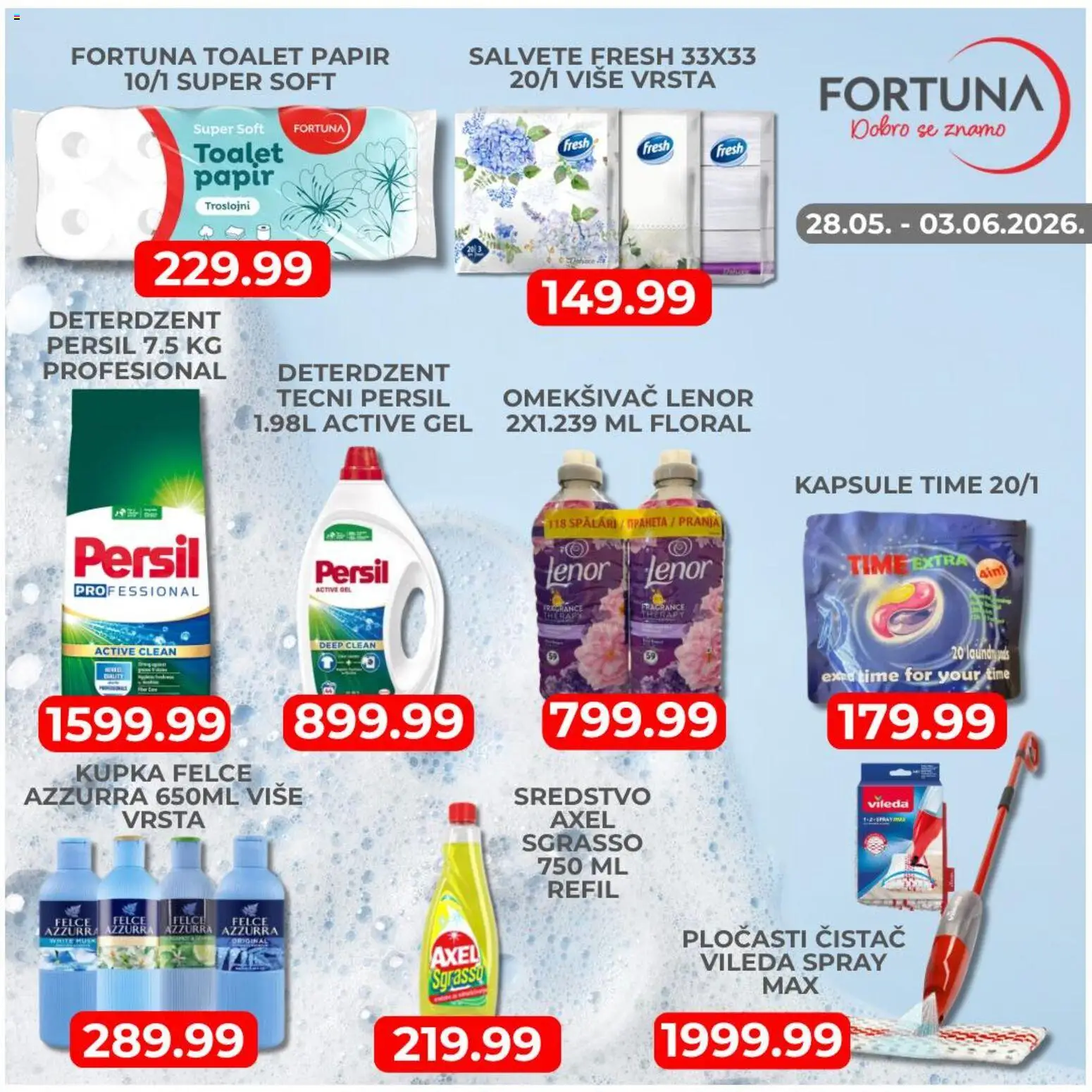 Fortuna Market katalog - važi od 28.05.2026 | Strana: 8 | Proizvode: Deterdžent, Lenor, Kapsule, Salvete