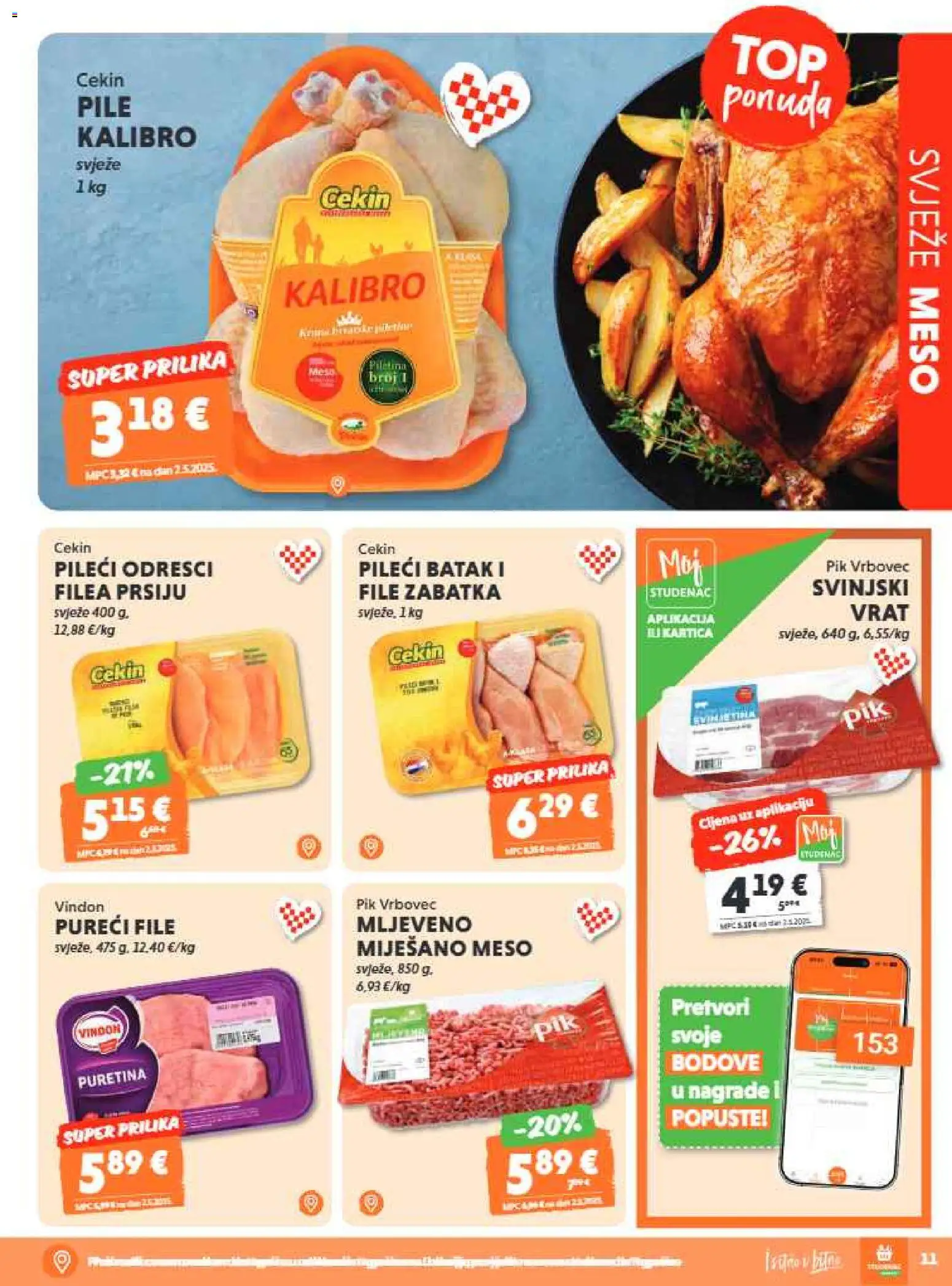 Studenac katalog | vrijedi od 03.06.2026 | Stranica: 11 | Proizvodi: Puretina, Meso, Pik Vrbovec