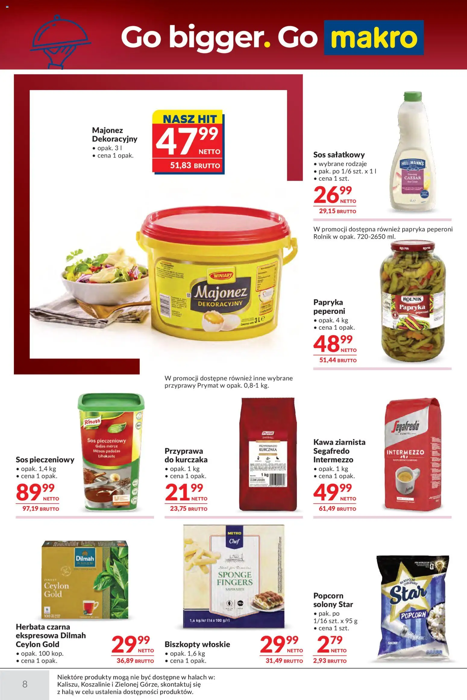 Makro gazetka - Oferta dla gastronomii od 09.06.2026 | Strona: 8 | Produkty: Kawa ziarnista, Kawa, Popcorn, Majonez