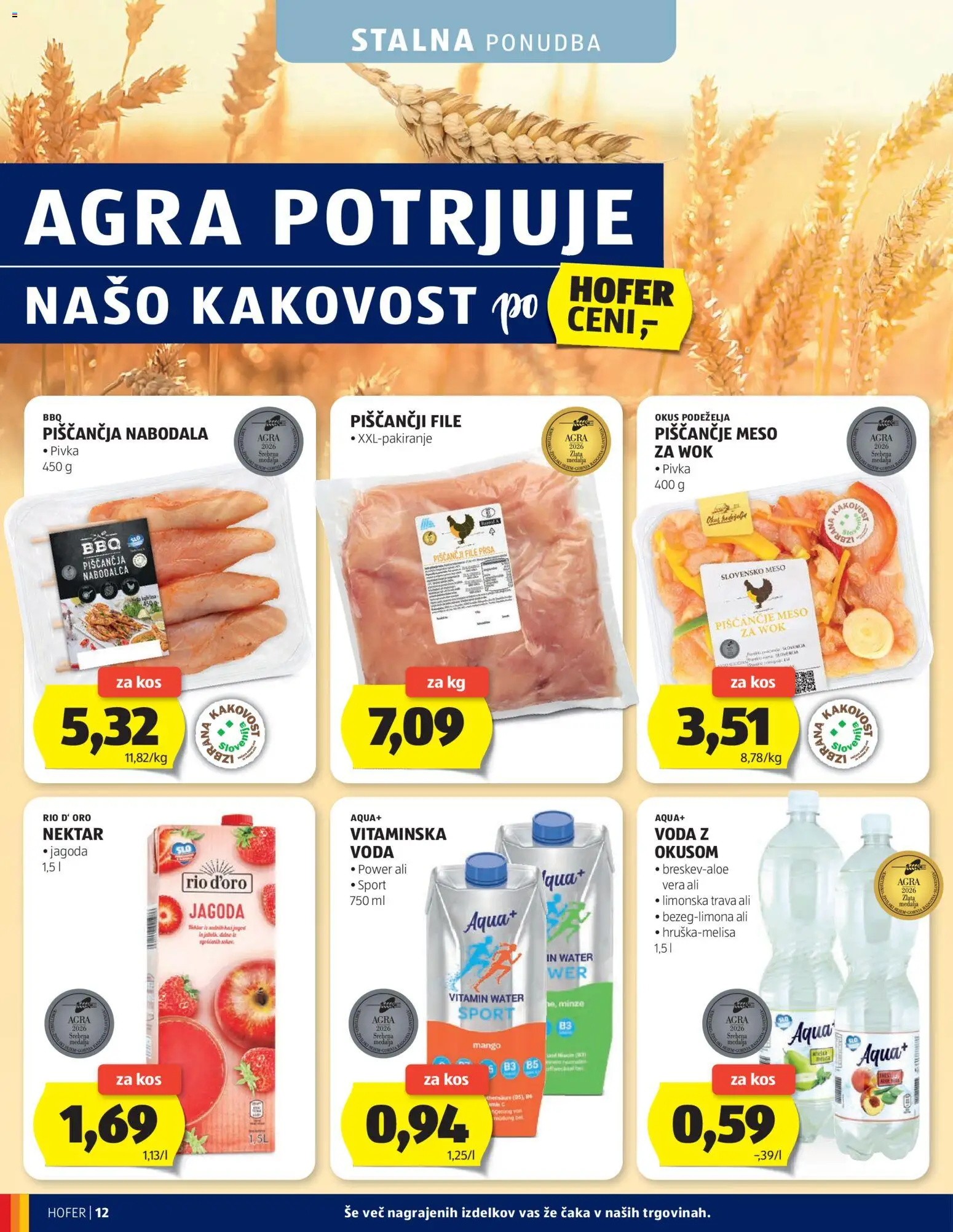 Hofer SI katalog | vrijedi od 26.08.2026 | Stranica: 12 | Proizvodi: File, Meso, Nektar, Voda