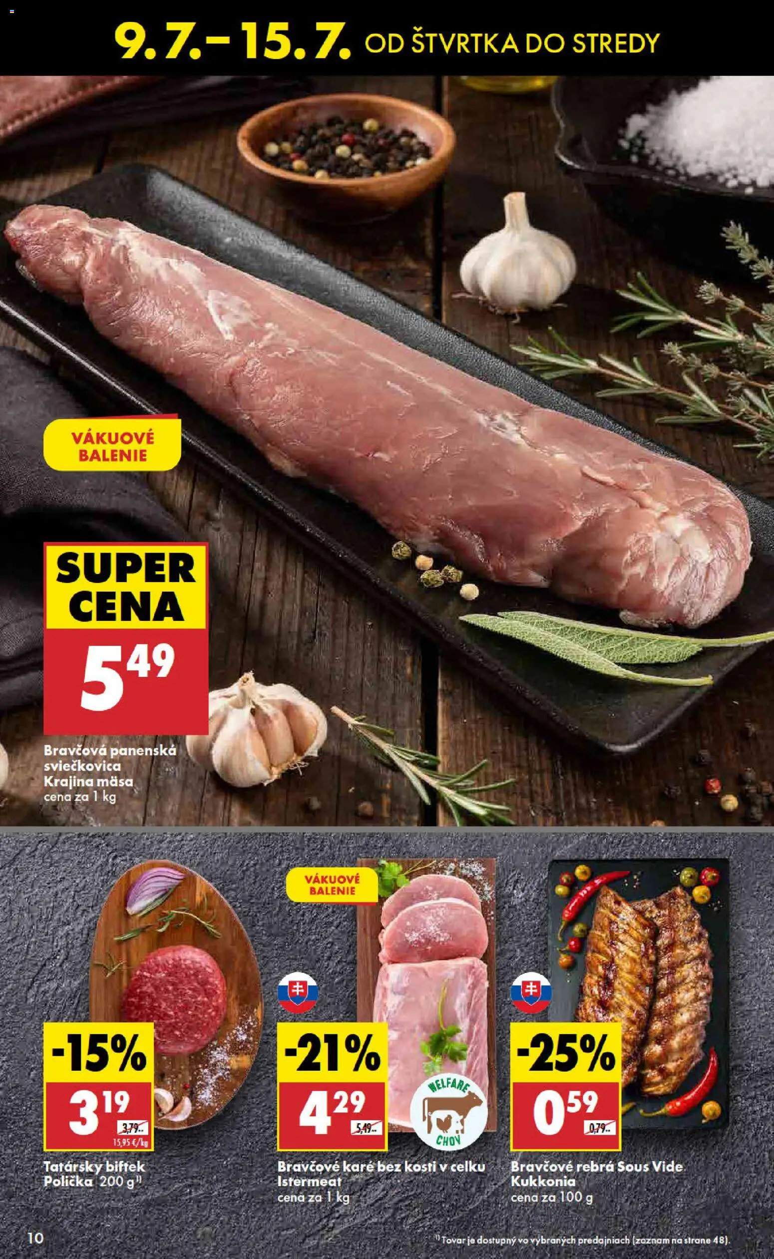 Nové Biedronka akcie – leták je platný od 09.07.2026 | Strana: 10 | Produkty: Steak, Bravčové karé