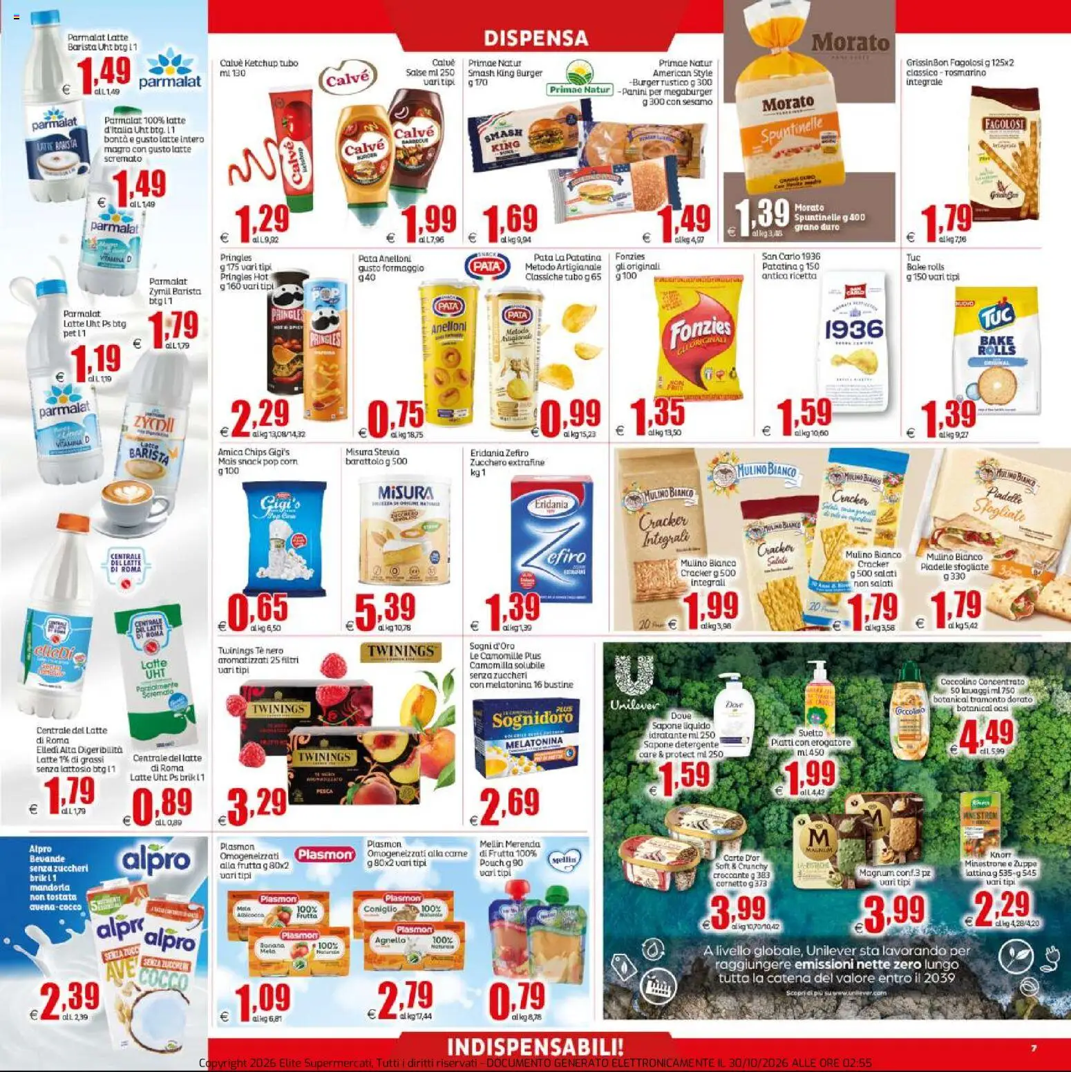 Volantino Elite Supermercati del 30/10/2026 | Pagina: 7 | Prodotti: Piatti, Mandorla, Coniglio, Cracker