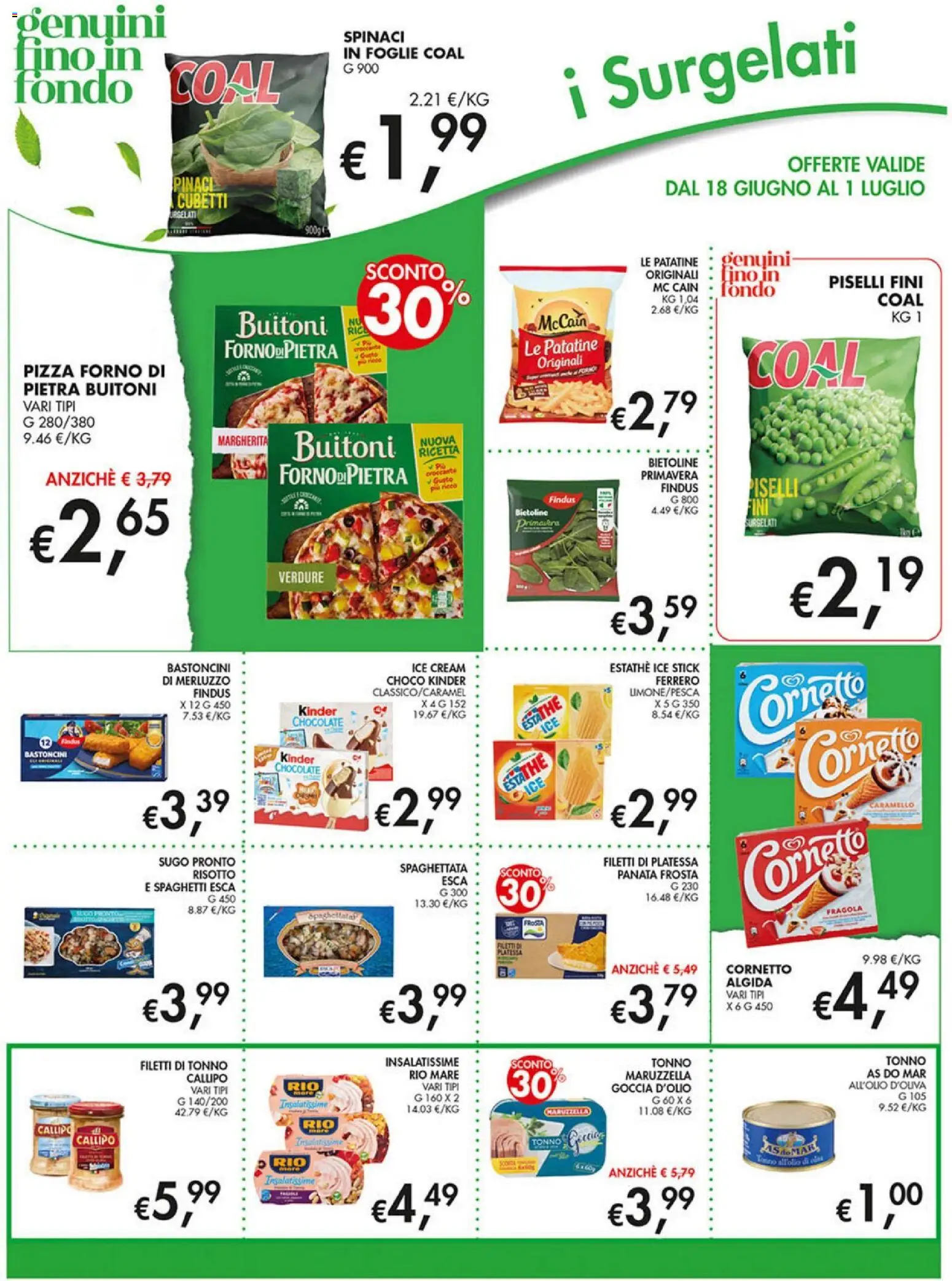 Volantino Coal del 18/06/2026 | Pagina: 8 | Prodotti: Merluzzo, Verdure, Tonno, Sugo