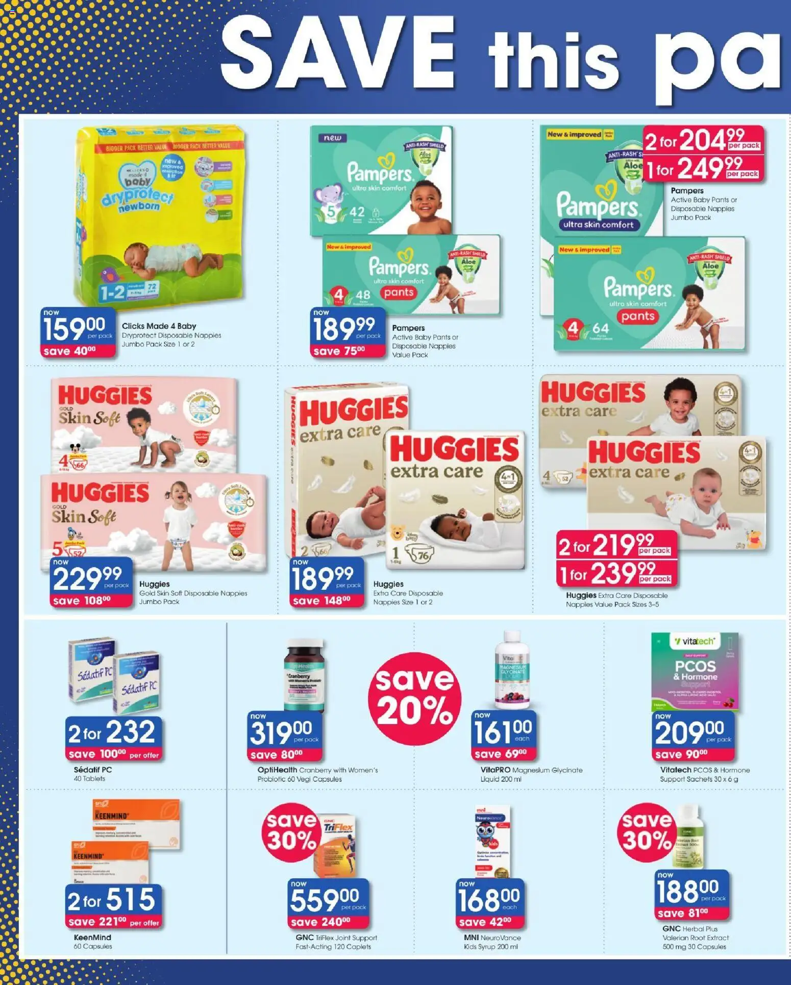 New Clicks catalogue – valid from 22/10/2026 | Page: 10 | Products: Pants, PC, Syrup, Nappies