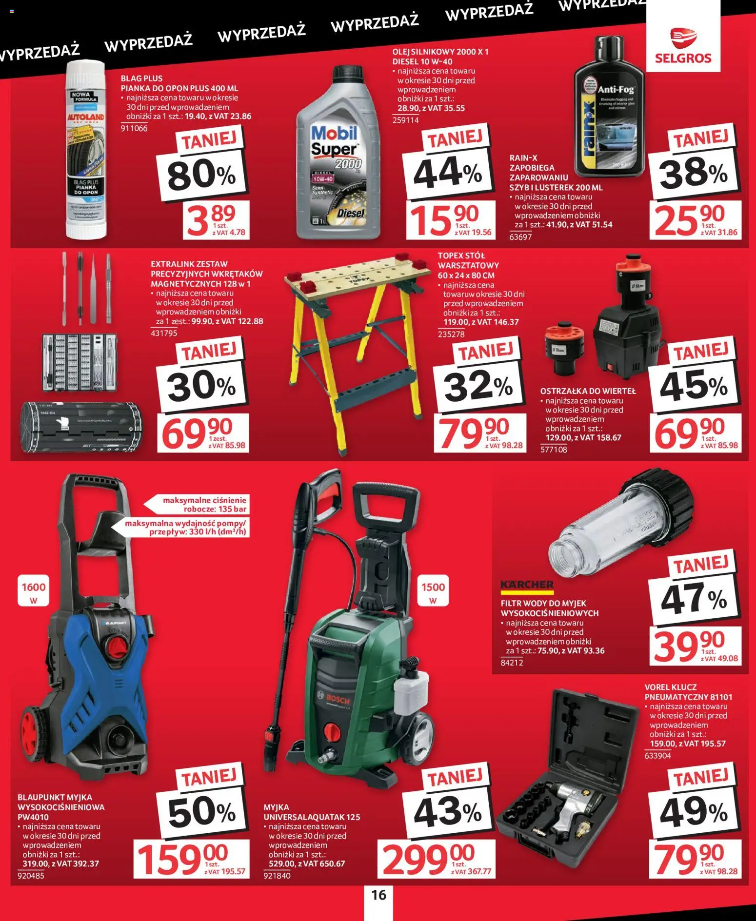 Selgros cash&carry gazetka - Totalna Wyprzedaż od 24.09.2026 | Strona: 16 | Produkty: Olej silnikowy, Stół, Olej