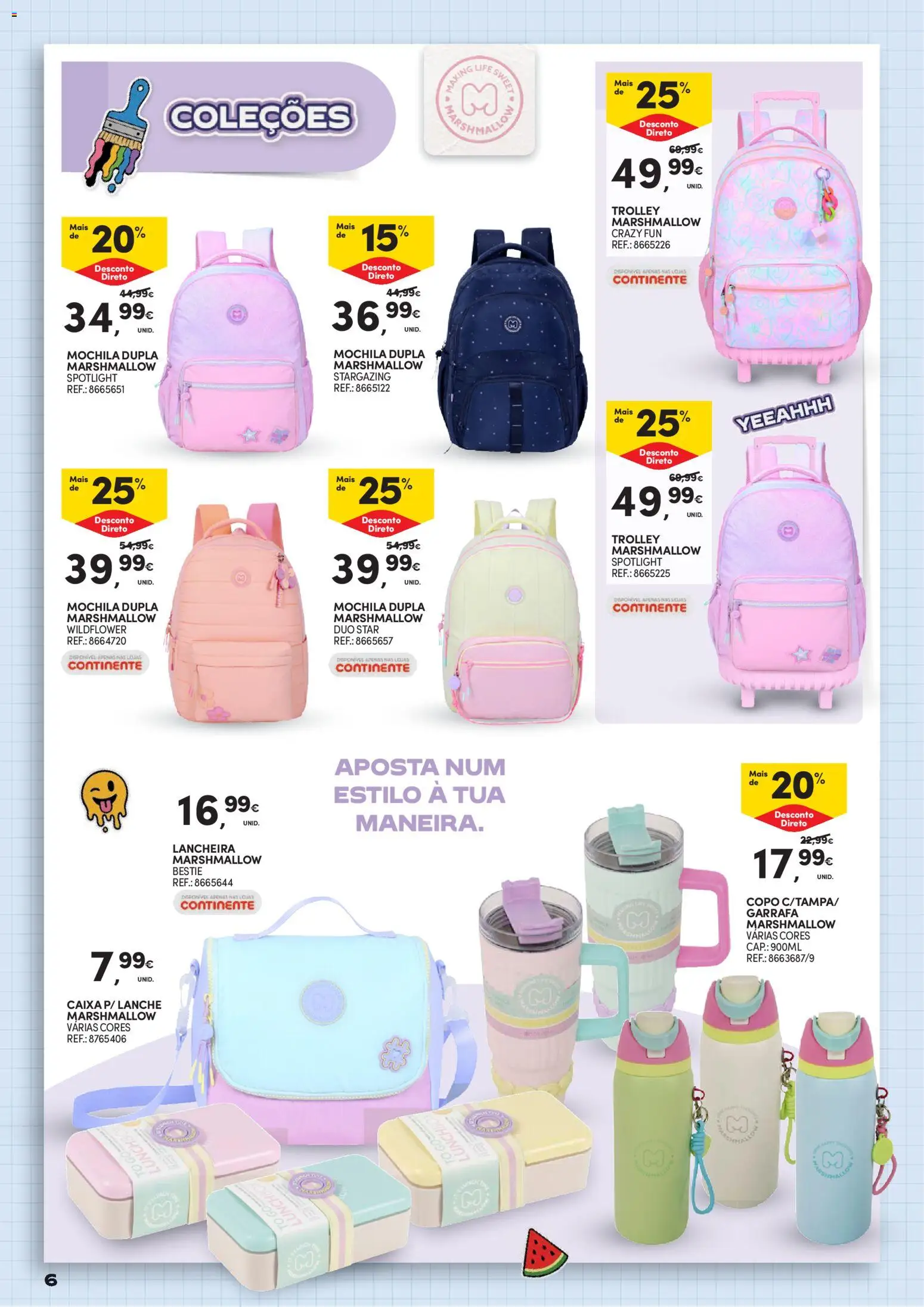 Continente Regresso às Aulas Na escola de toda a gente │ válido de 11/08/2026 | Página: 6 | Produtos: Mochila, Caixa