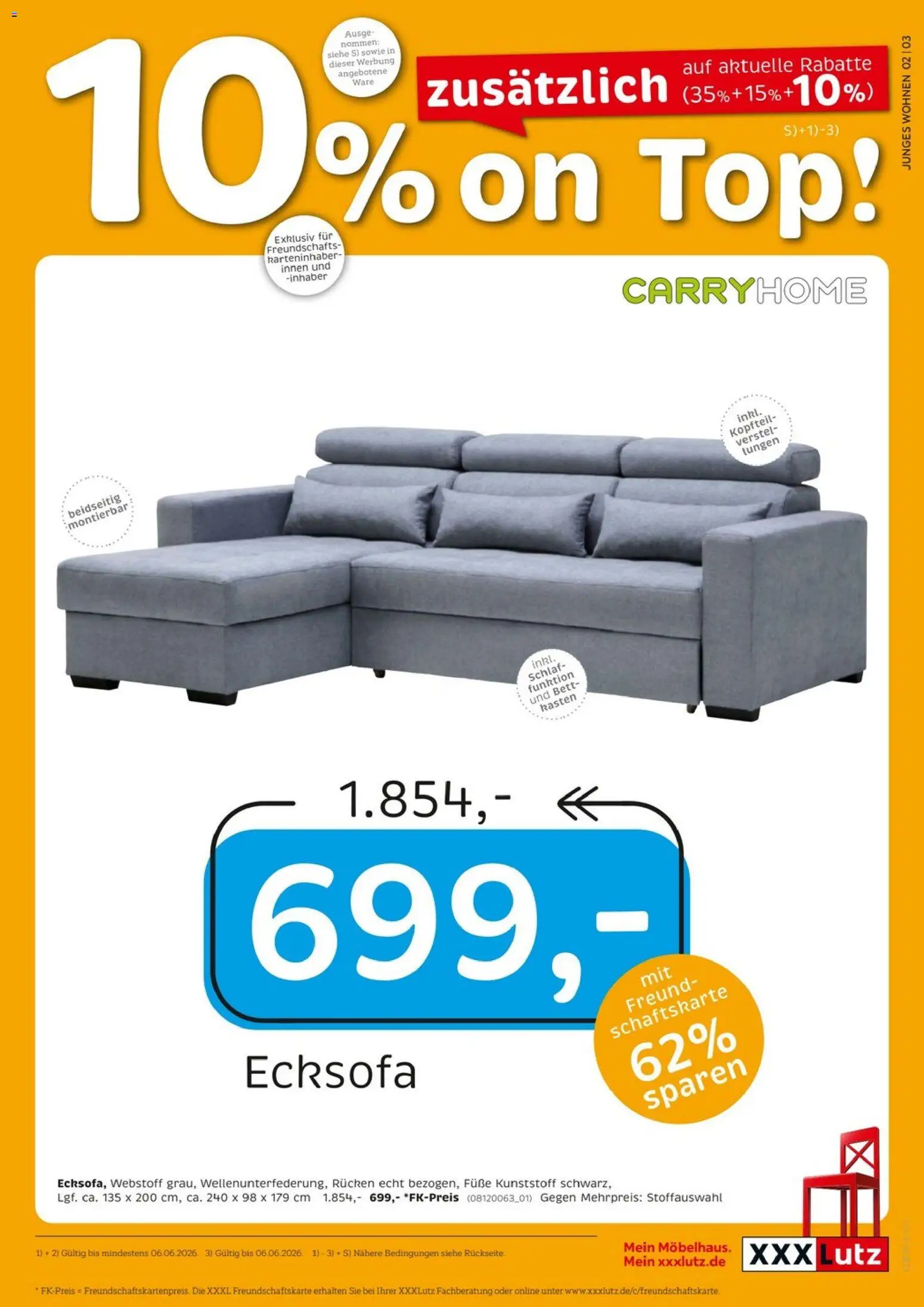 XXXLutz Junges Wohnen – gültig ab 01.06.2026 | Seite: 3 | Produkte: Top, Ecksofa, Bett