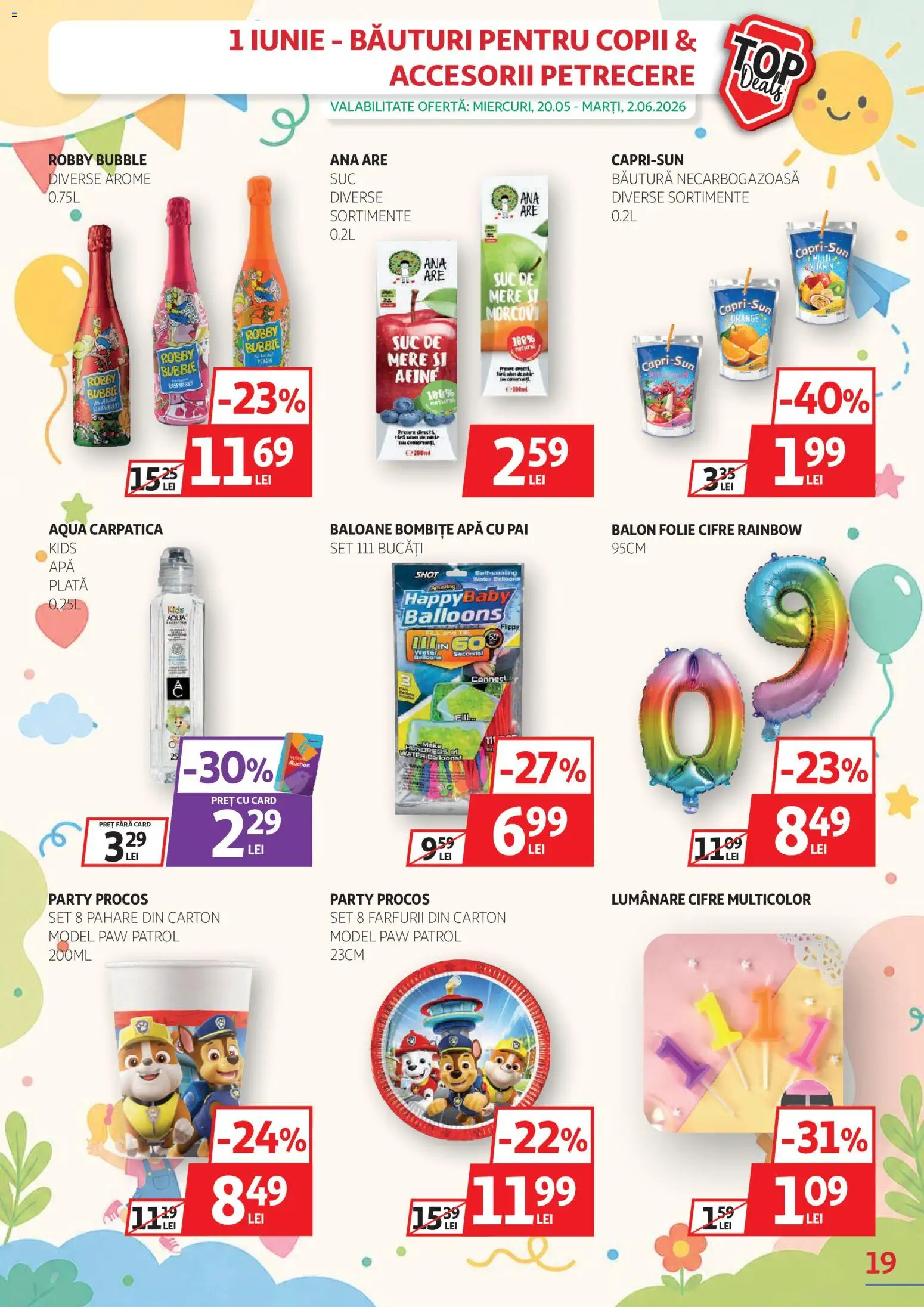 Noul catalog Auchan – valabil de la 20.05.2026 | Pagină: 19 | Produse: Pahare, Lumânare, Suc, Mere