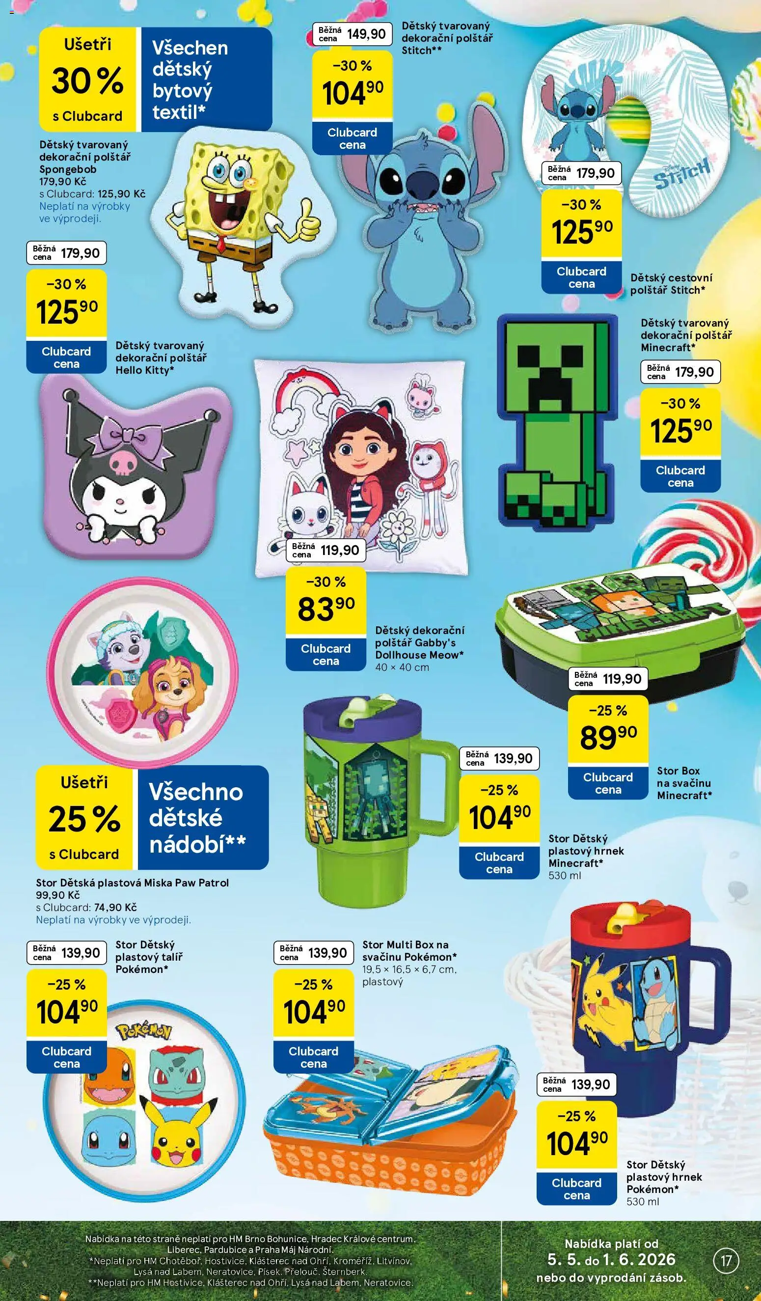 Tesco leták - Hypermarket od 27.05.2026 | Strana: 17 | Produkty: Gabby's Dollhouse, Cestovní polštář, Polštář, Stitch