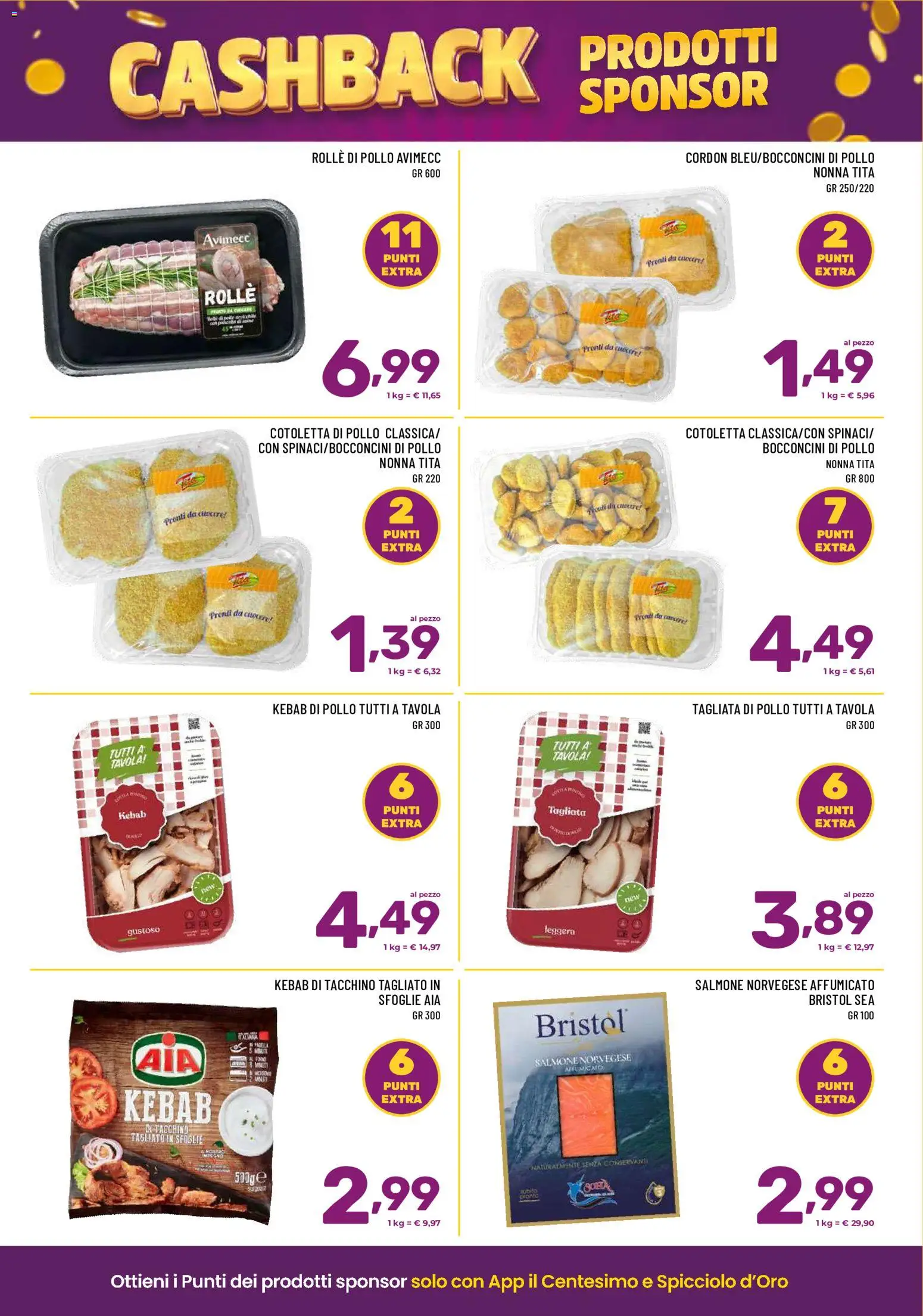 Volantino Il Centesimo del 31/07/2026 | Pagina: 4 | Prodotti: Pollo, Salmone, Tacchino