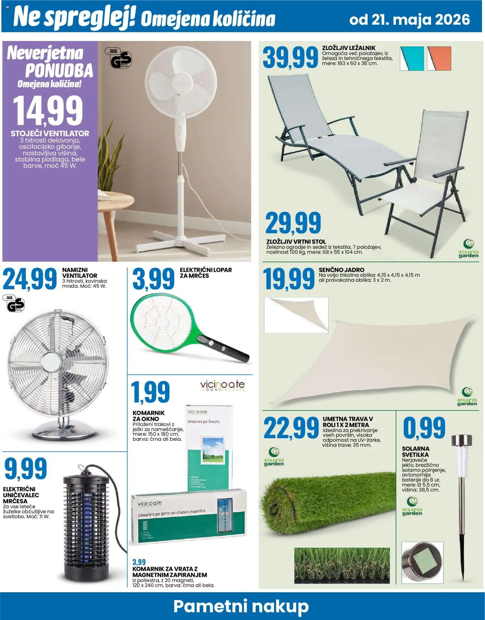 Novi Eurospin katalog ponudbe – veljaven od 21.05.2026 | Stran: 14 | Izdelki: Svetilka, Umetna trava, Barva, Vrata