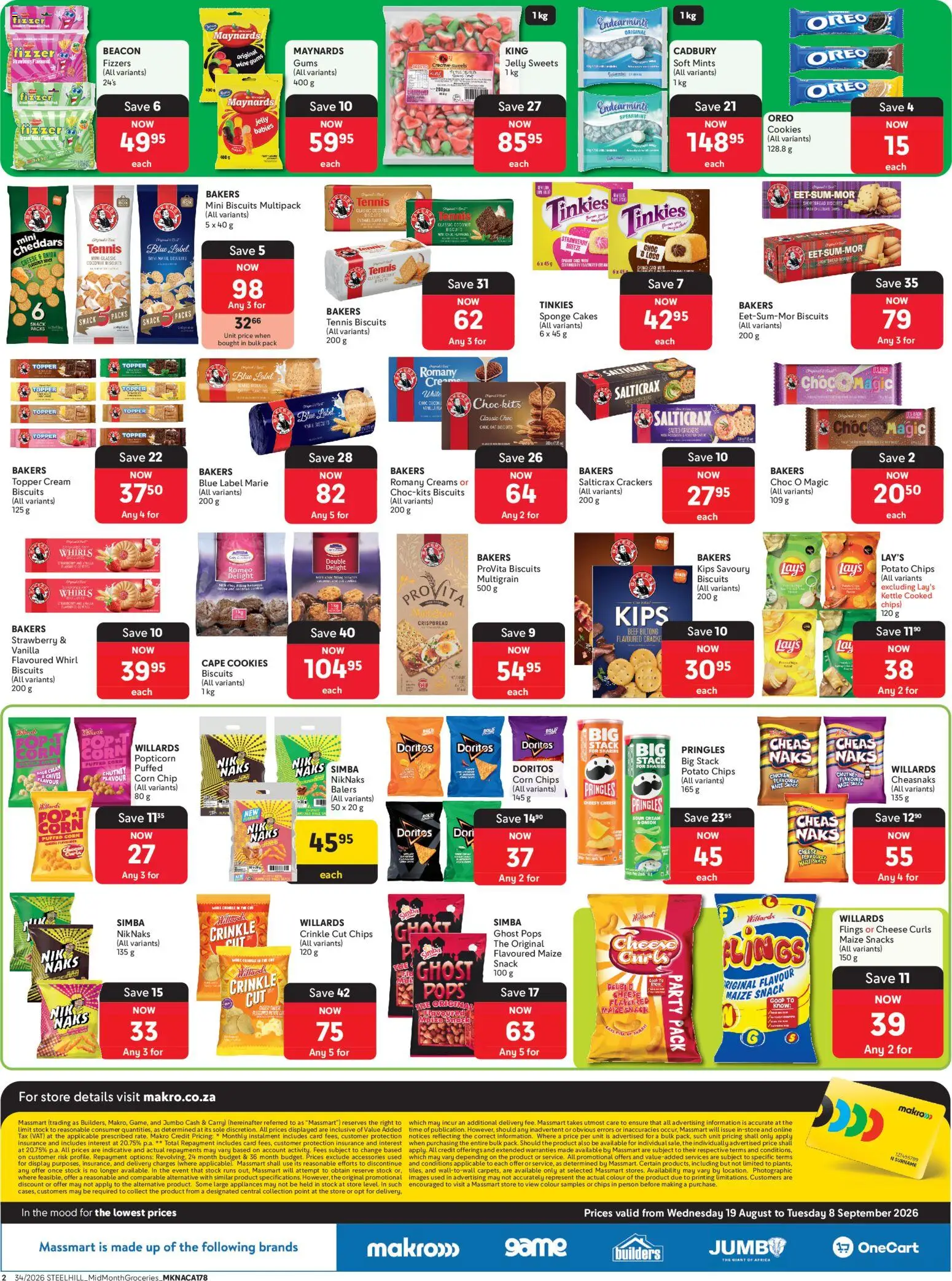 New Makro catalogue – valid from 19/08/2026 | Page: 2 | Products: Corn, Oreo, Wine, Snacks
