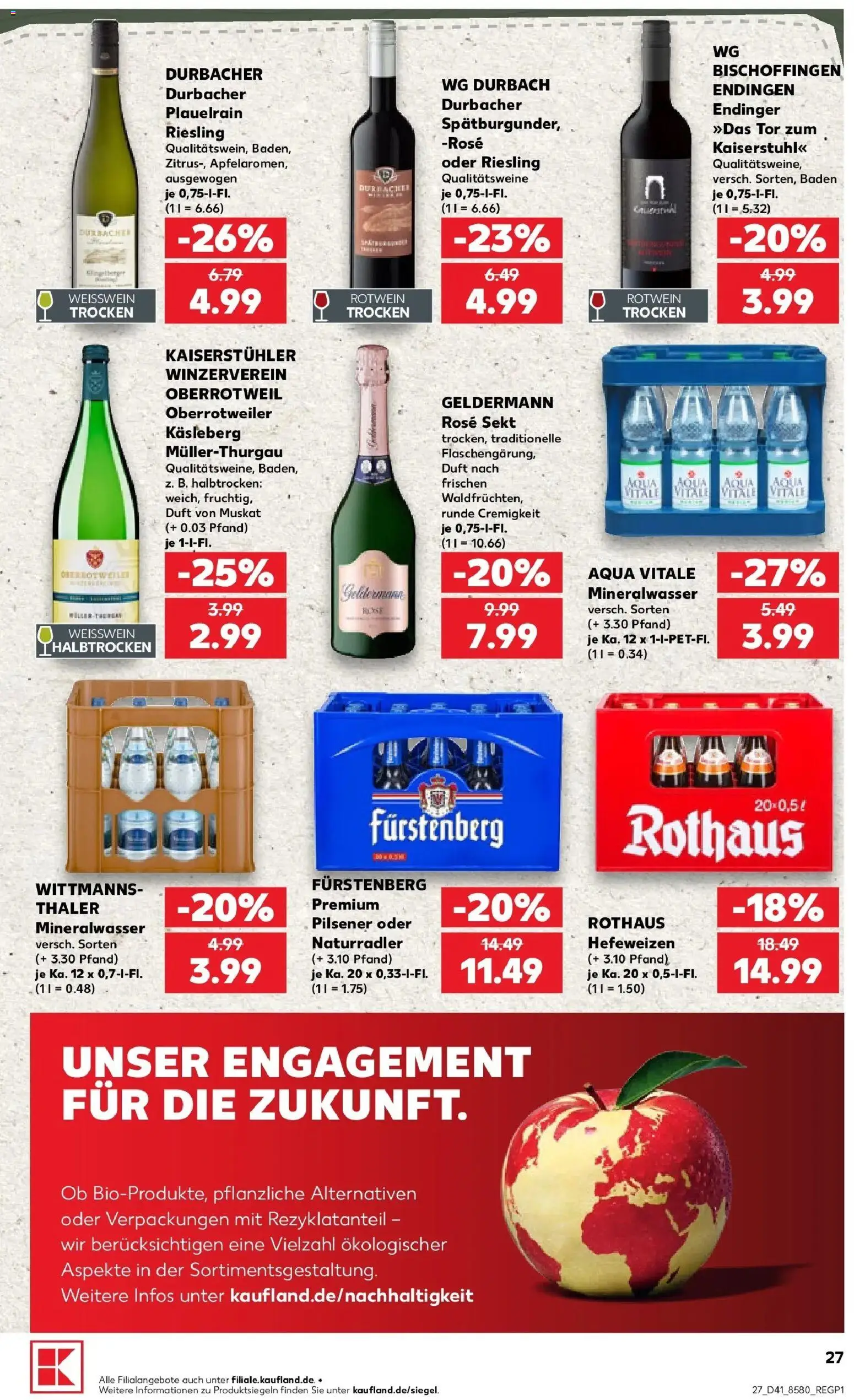 Prospekt Kaufland ab 05.10.2026 » Angebote Online zum Blättern | Seite: 37 | Produkte: Rotwein, Sekt, Duft, Mineralwasser