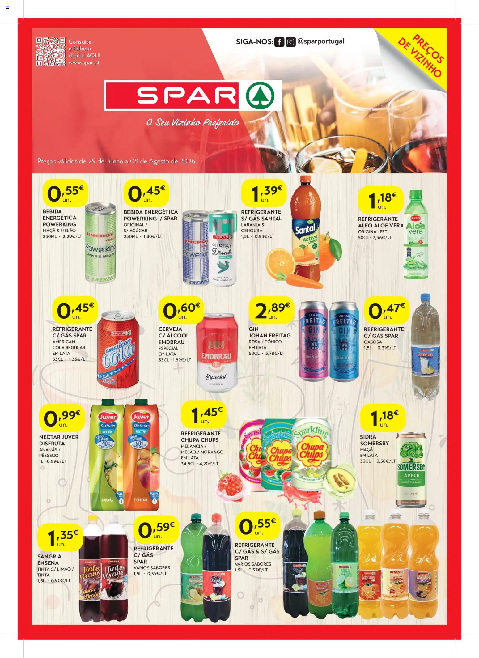Spar folheto │ válido de 29/06/2026 | Página: 1 | Produtos: Refrigerante, Maça, Cerveja, Melão