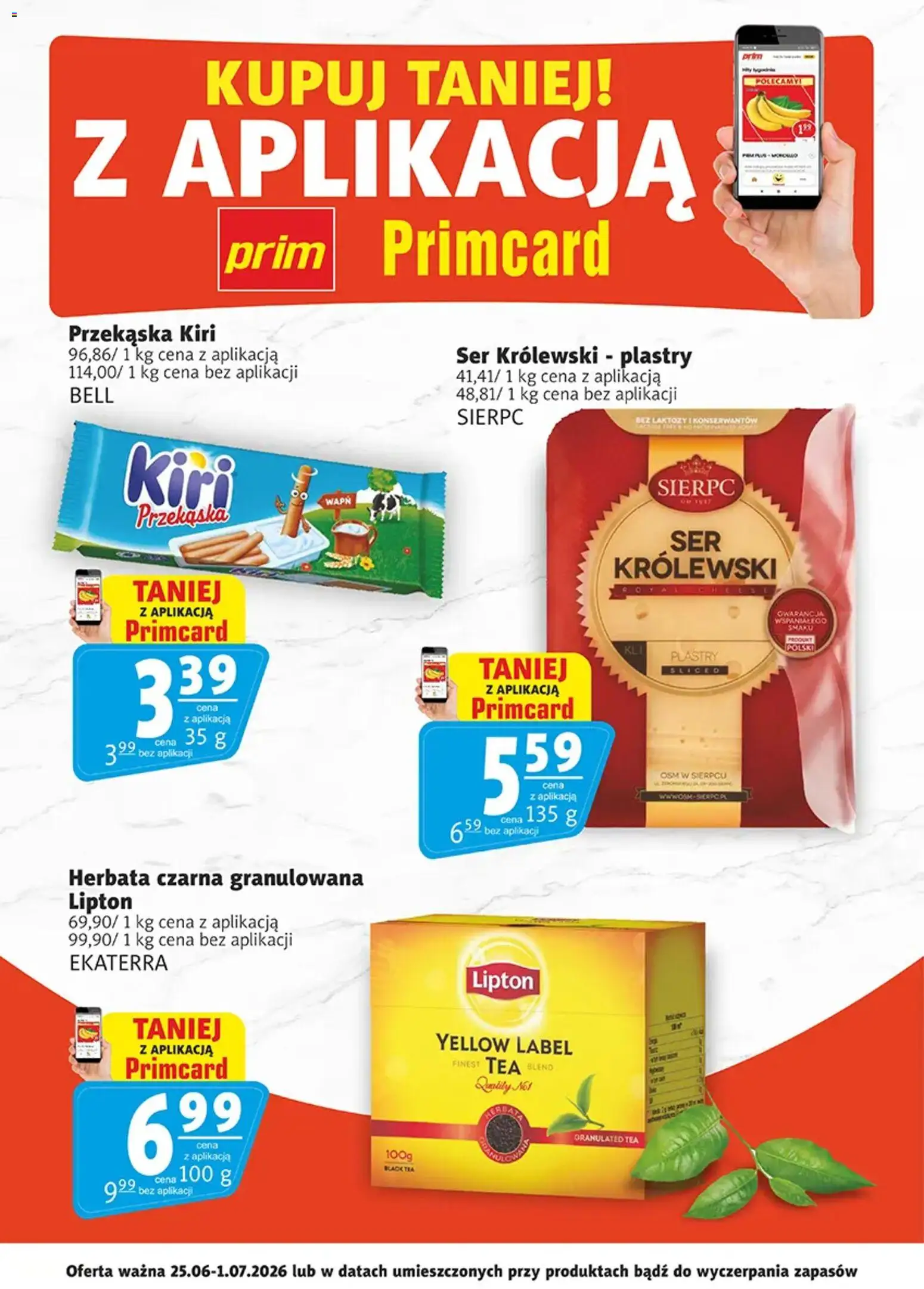 Prim Market promocje - Primcard od 25.06.2026 | Strona: 2 | Produkty: Bez laktozy, Bell, Ser, Herbata