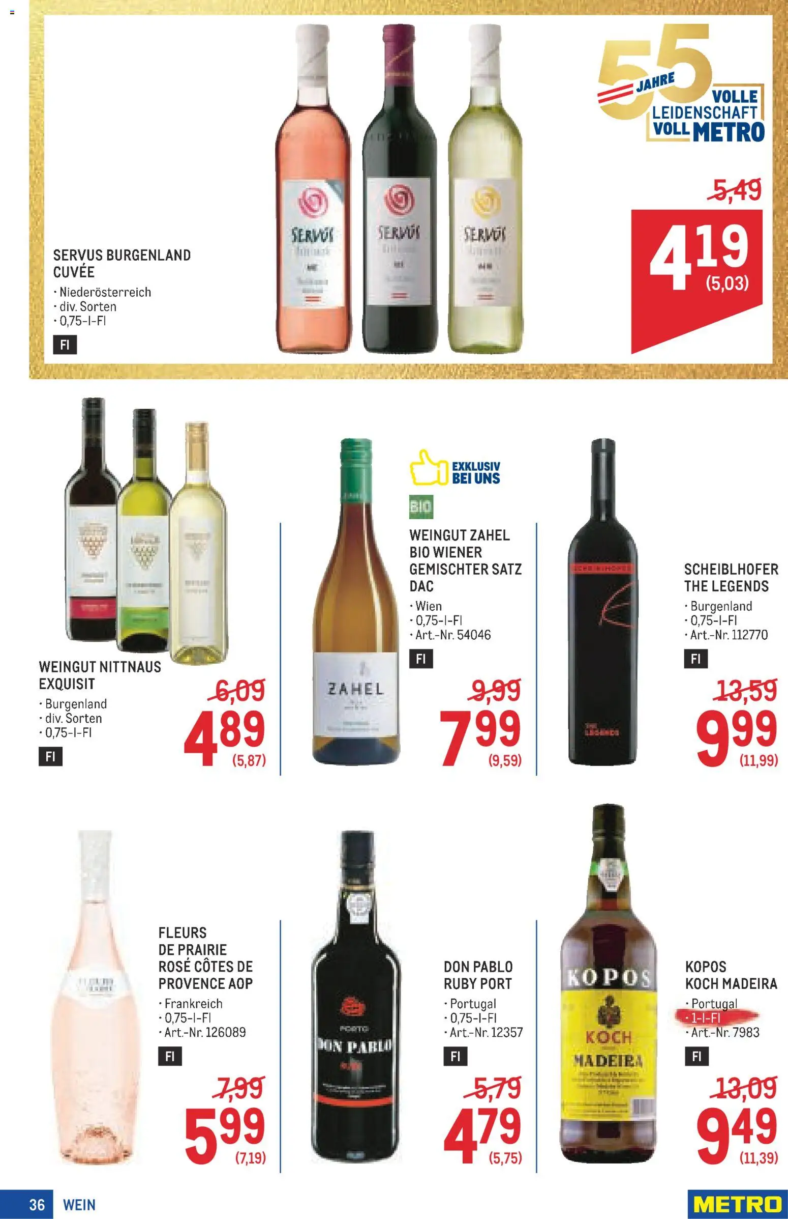 Metro angebote Profi gültig ab 09.07.2026 | Seite: 36 | Produkte: Wein