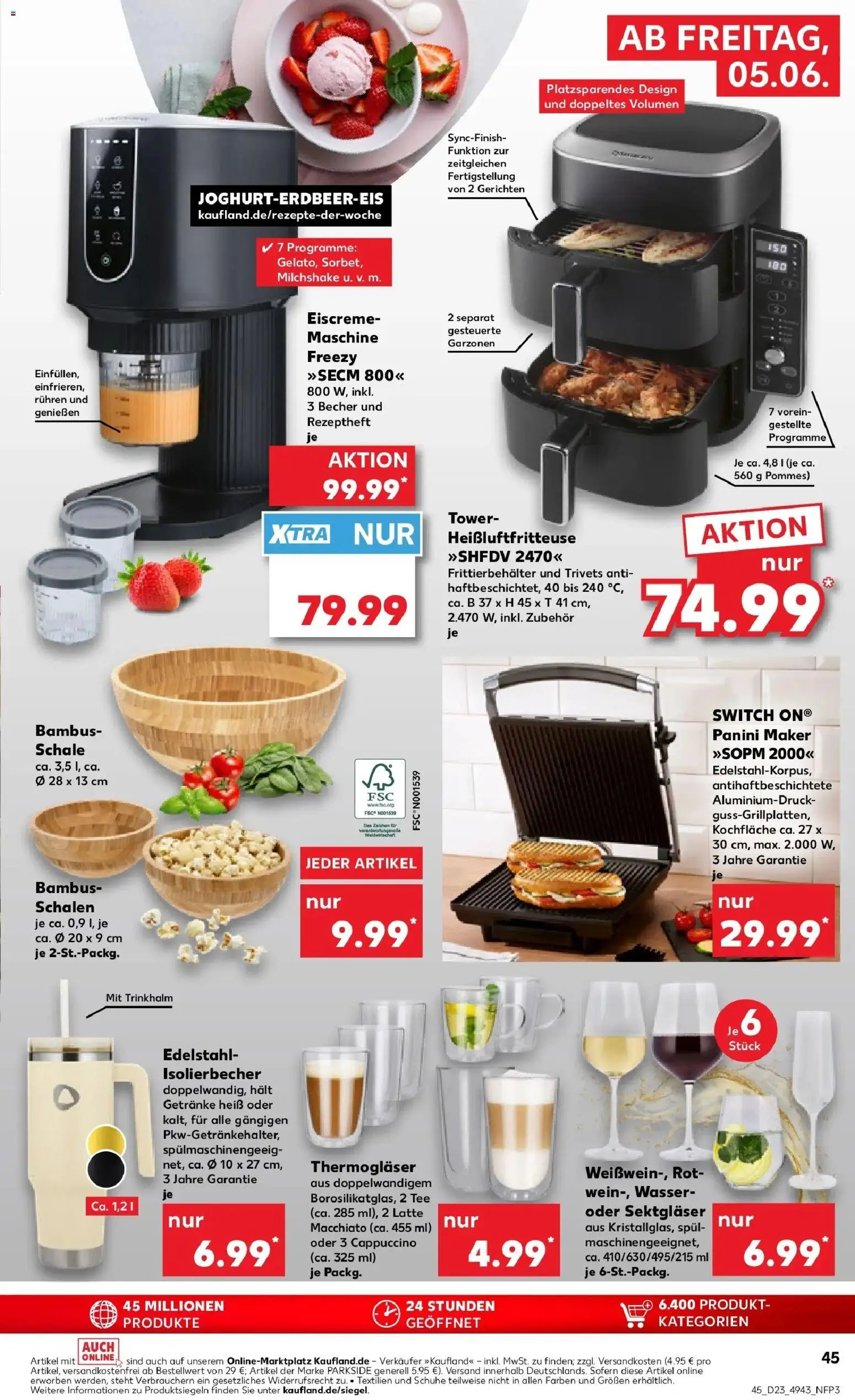 Kaufland Prospekt Alsdorf – gültig ab 04.06.2026 | Seite: 45 | Produkte: Pommes, Eiscreme, Tee, Heißluftfritteuse