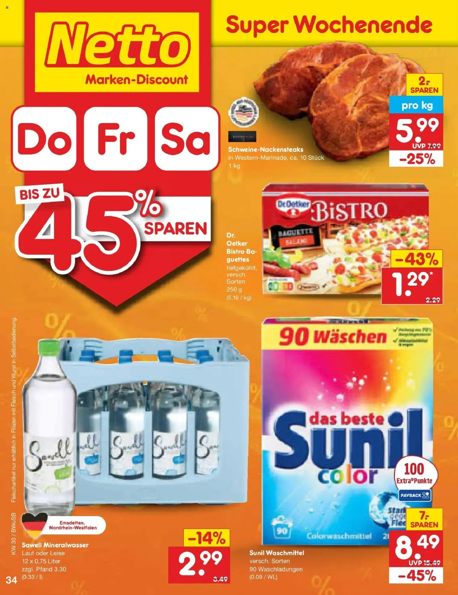 Netto Marken-Discount Prospekt Stemwede-Dielingen – gültig ab 20.07.2026 | Seite: 58 | Produkte: Baguette, Waschmittel, Wurst, Fleisch