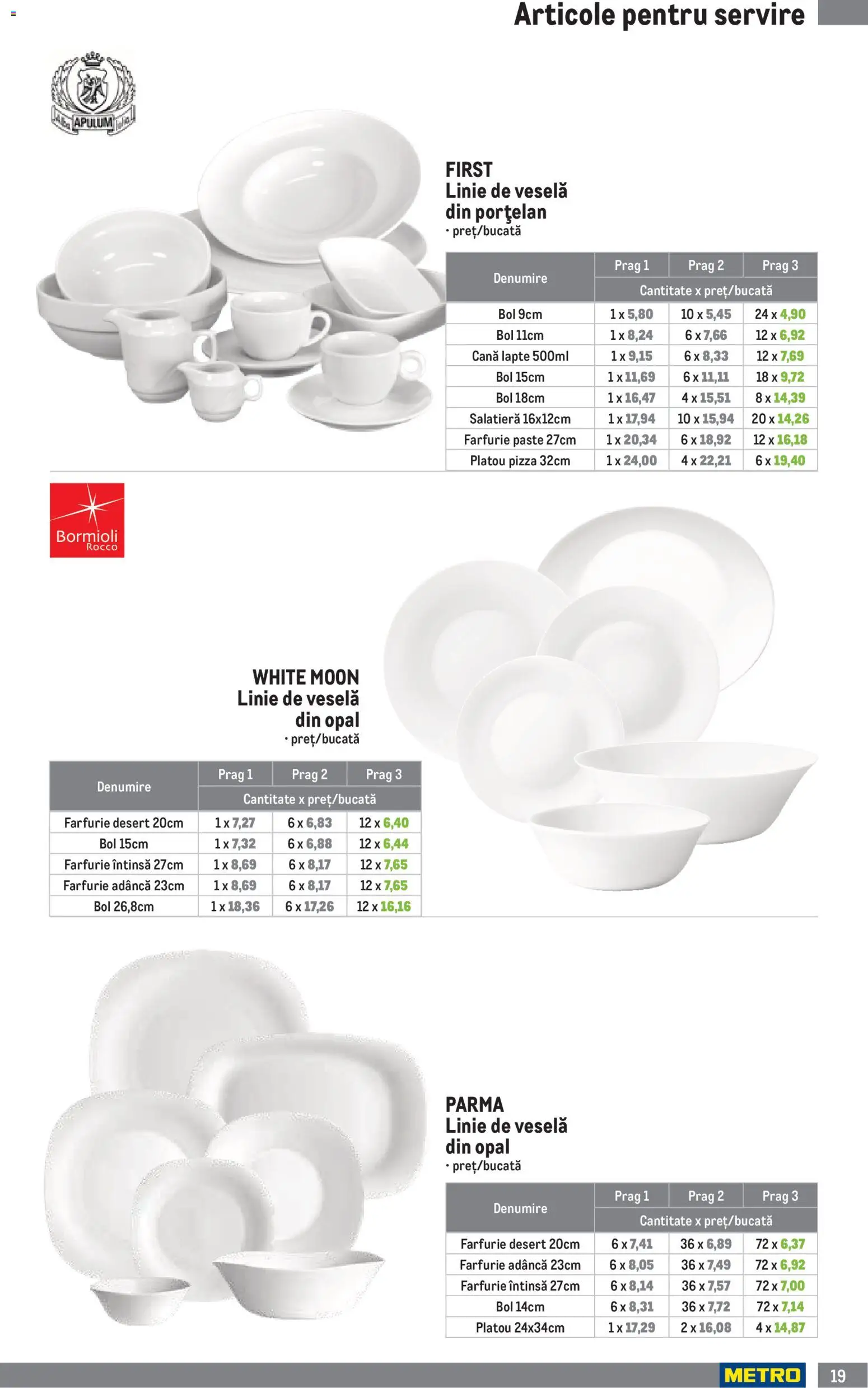 Noul catalog Metro – valabil de la 01.04.2026 | Pagină: 19 | Produse: Bol, Farfurie, Lapte, Paste