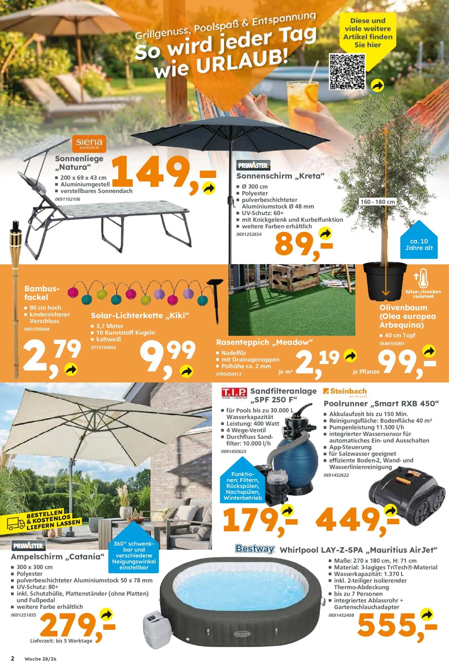 Globus Baumarkt Prospekt Zweibrücken – gültig ab 06.07.2026 | Seite: 2 | Produkte: Sonnenschirm