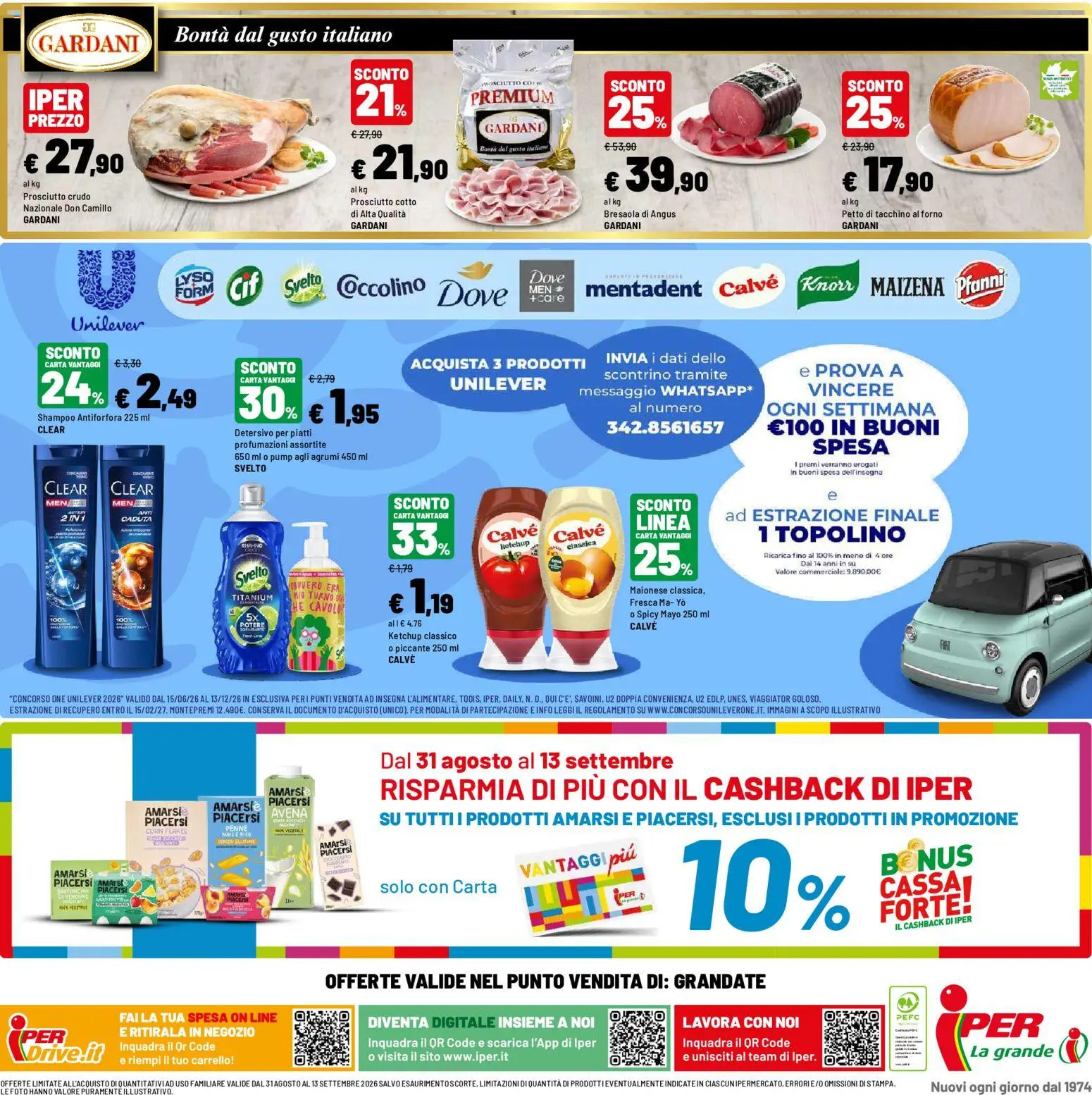 Volantino Iper del 31/08/2026 | Pagina: 48 | Prodotti: Cavolo, Carrello, Shampoo antiforfora, Petto di tacchino