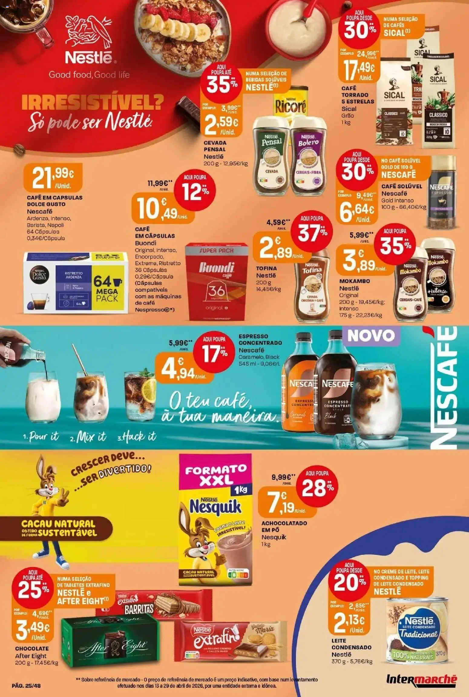 Intermarché - Isto é que são preços BAIXOS! │ válido de 28.05.2026 | Página: 25 | Produtos: Leite condensado, Base, Nestlé, Dolce gusto