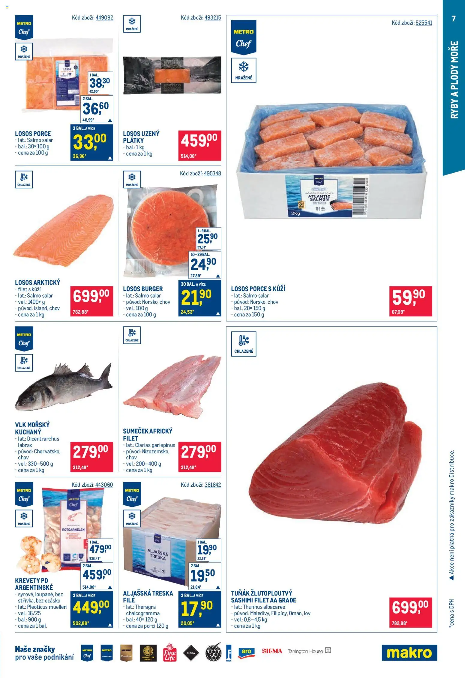 Makro leták - Gastronomie od 26.08.2026 | Strana: 7 | Produkty: Aljašská treska, Treska, Losos, Krevety