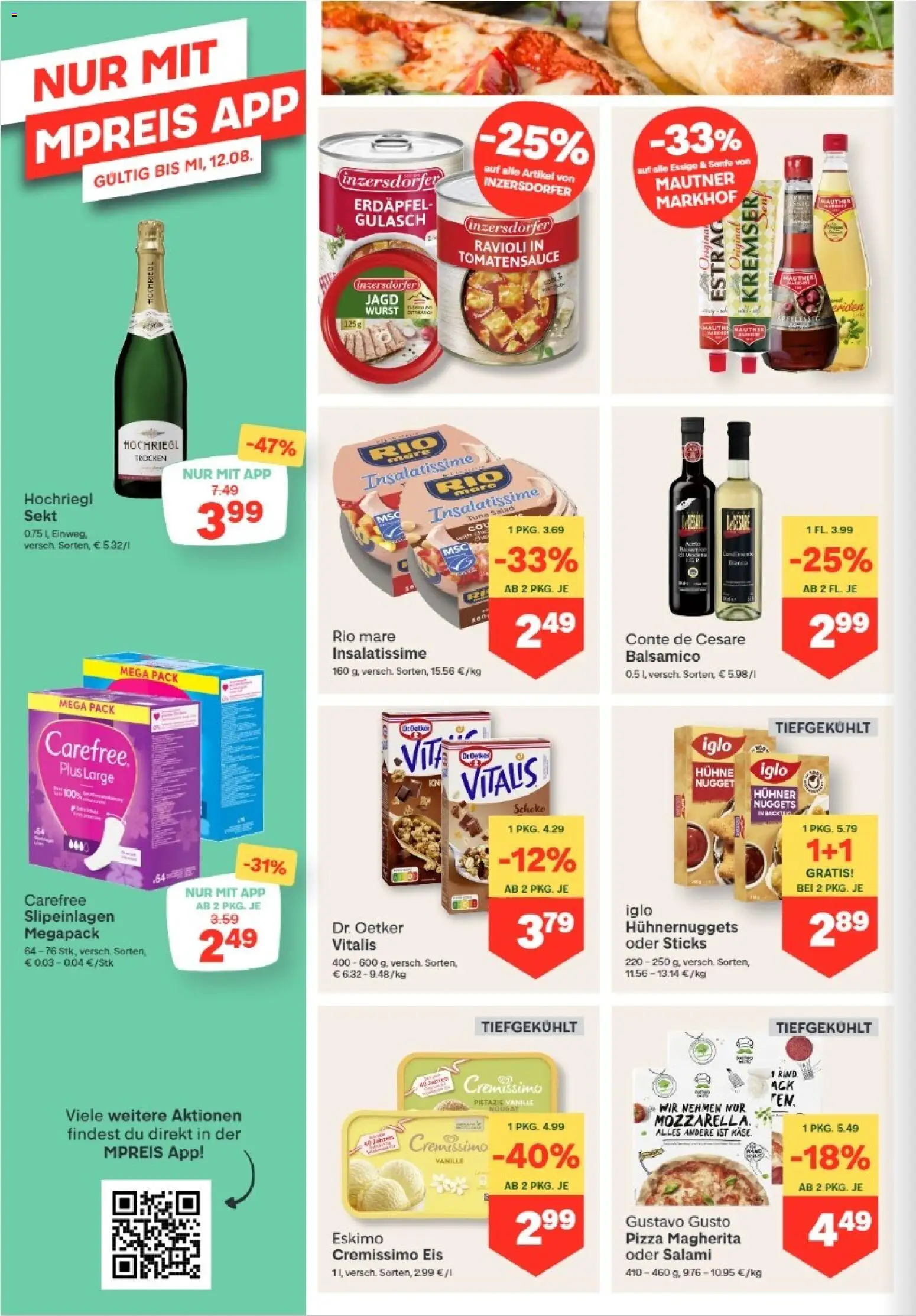 MPREIS Lenzing gültig ab 06.08.2026 | Seite: 8 | Produkte: Rizsliszt, Eis, Wurst, Salami