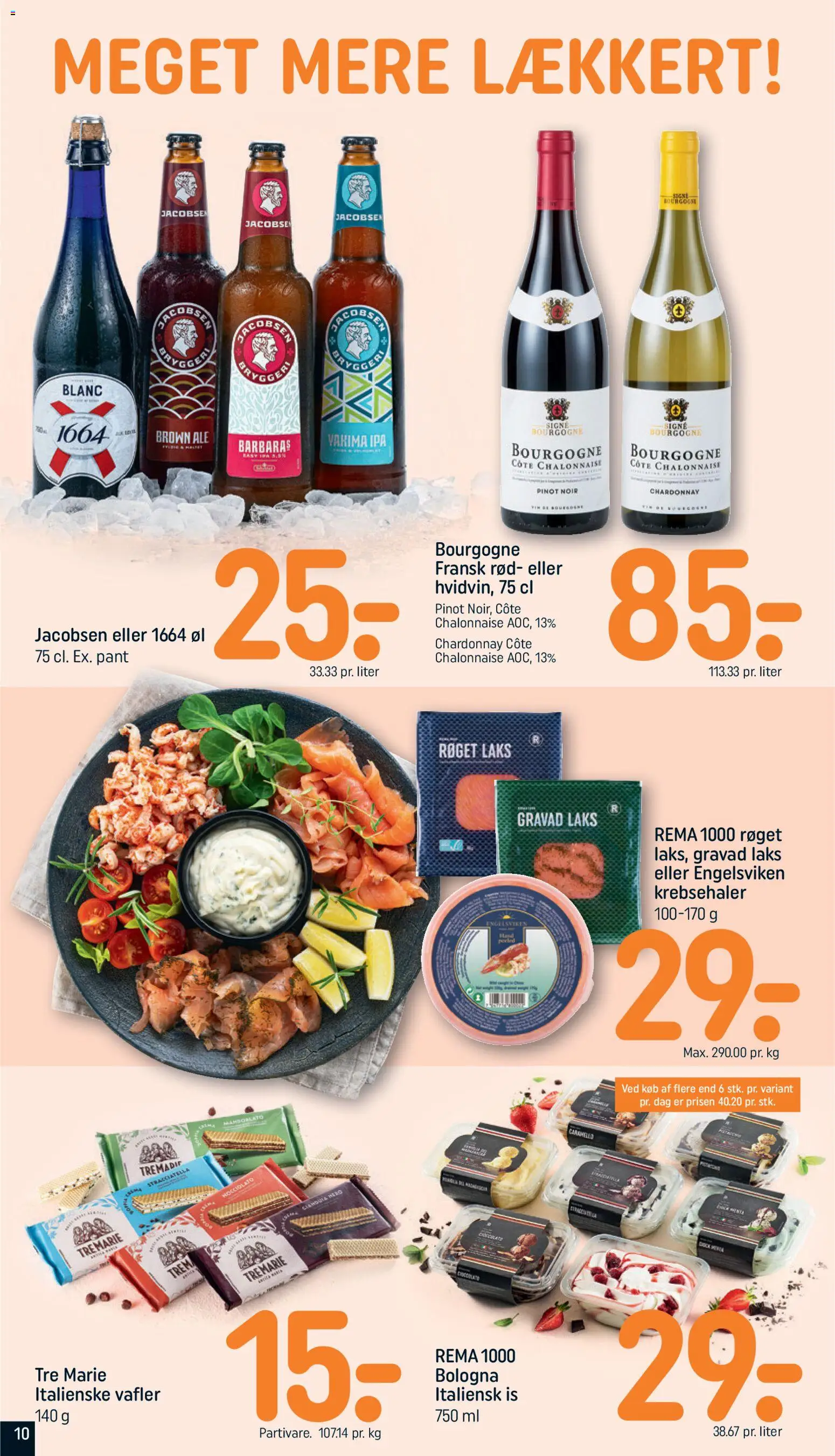 Rema 1000 tilbudsavis – gyldig fra 21.06.2026 | Side: 10 | Produkter: Øl, Is, Vafler