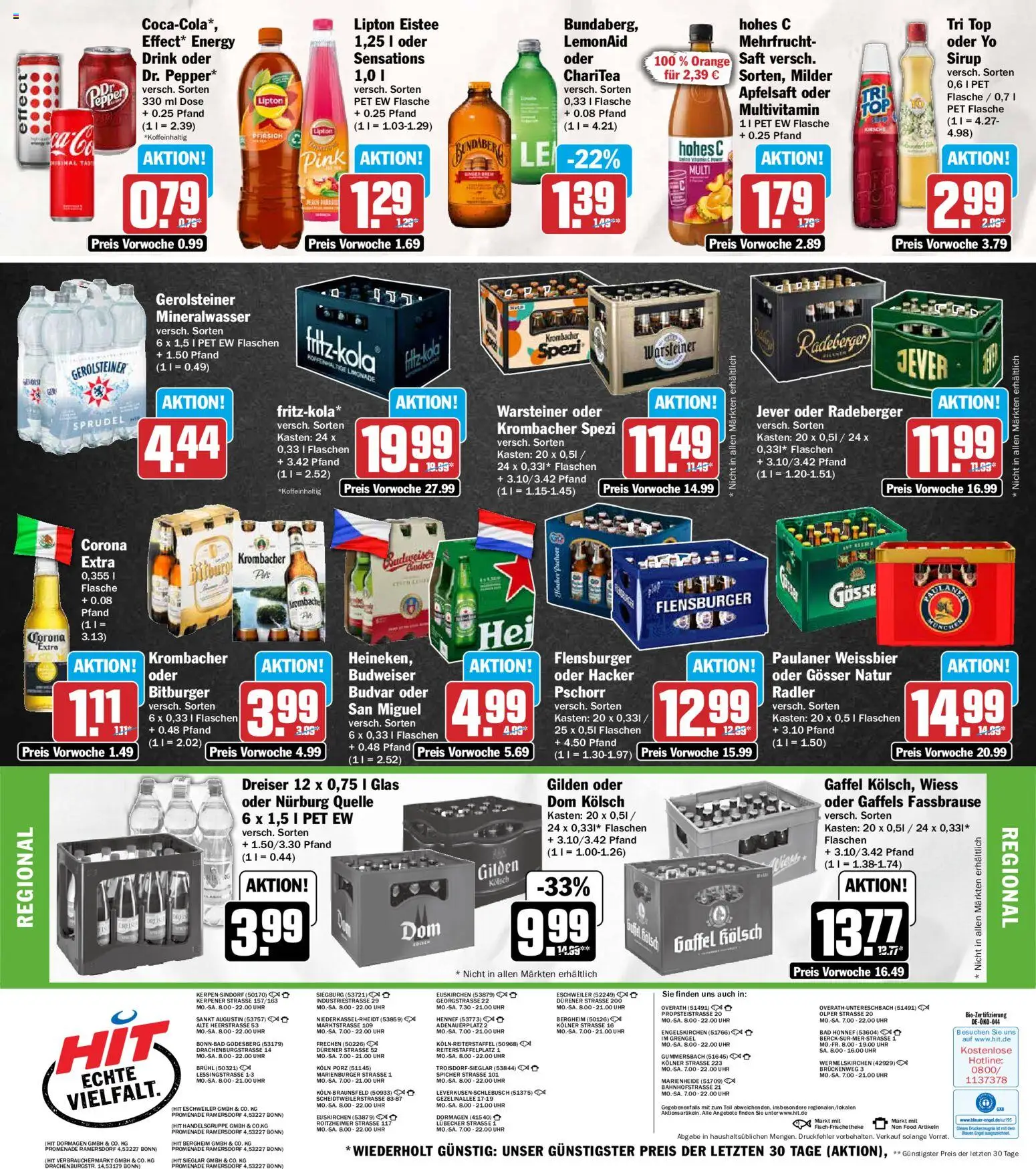 HIT Prospekt – gültig ab 27.07.2026 | Seite: 18 | Produkte: Bitburger, Jever, Hohes c, Uhr