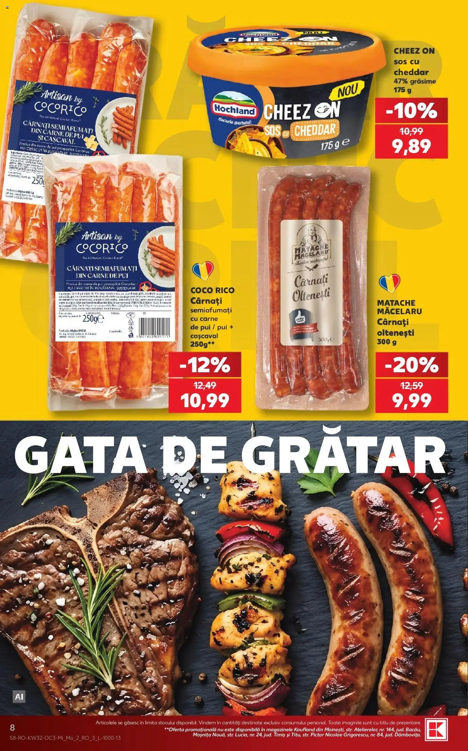 Noul catalog Kaufland – valabil de la 05.08.2026 | Pagină: 8 | Produse: Pui, Cașcaval, Carne De Pui, Cârnați