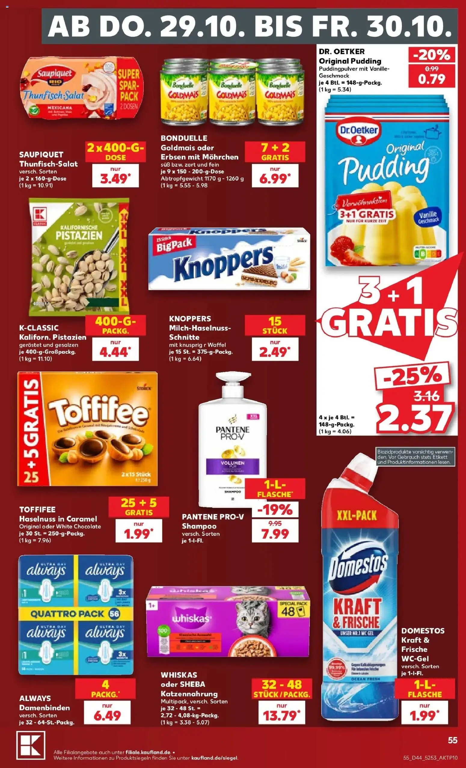 Prospekt Kaufland ab 26.10.2026 » Angebote Online zum Blättern | Seite: 67 | Produkte: Thunfisch, Pudding, Salat, Erbsen