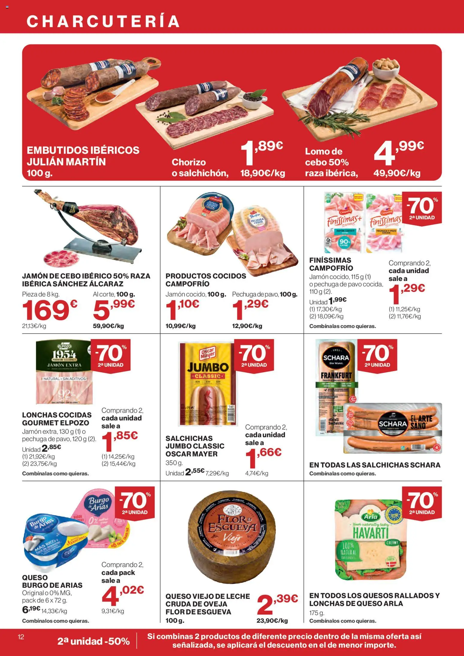 Hipercor catálogo │ válido desde el 24/09/2026 | Página: 12 | Productos: Lomo, Jamón, Salchichas, Pavo