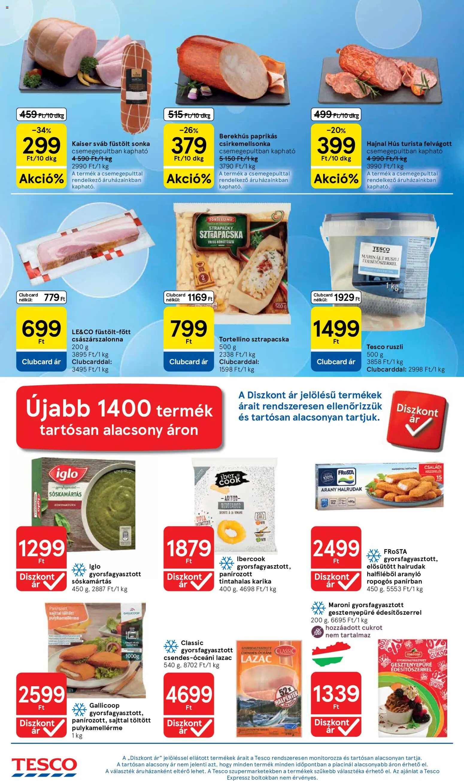 Tesco akciós ujság - amely érvényes a következő dátumtól: 2026.10.01. | Oldal: 4 | Termékek: Halrudak, Hús, Felvágott, Hajnal hús