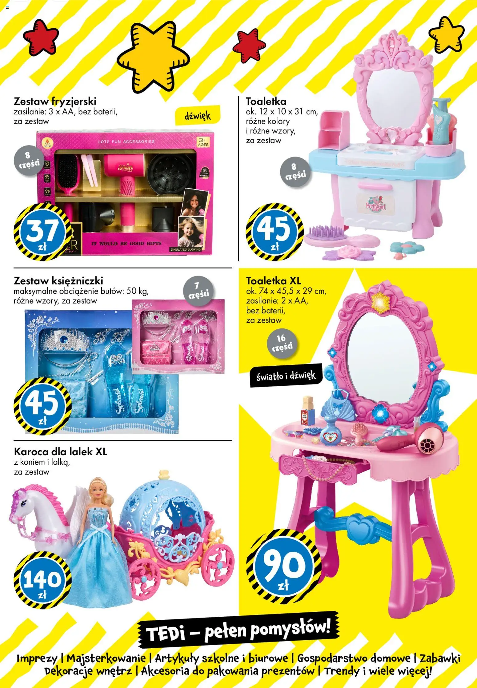 TEDi gazetka od 23.10.2026 | Strona: 19 | Produkty: Zabawki, Dekoracje, Artykuły szkolne, Toaletka