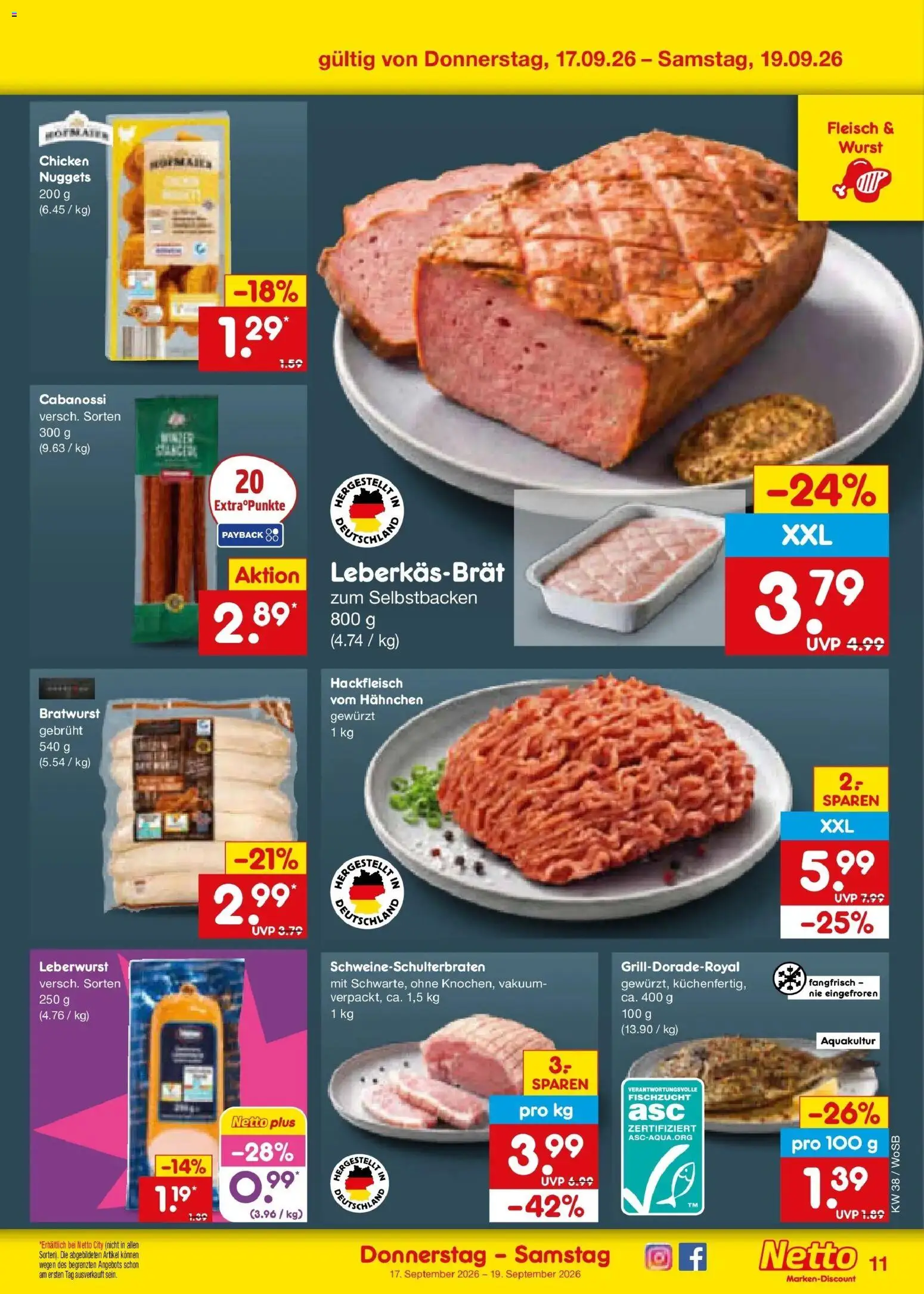 Netto Marken-Discount Prospekt Ludwigshafen-Edigheim – gültig ab 14.09.2026 | Seite: 49 | Produkte: Bratwurst, Wurst, Fleisch, Hackfleisch