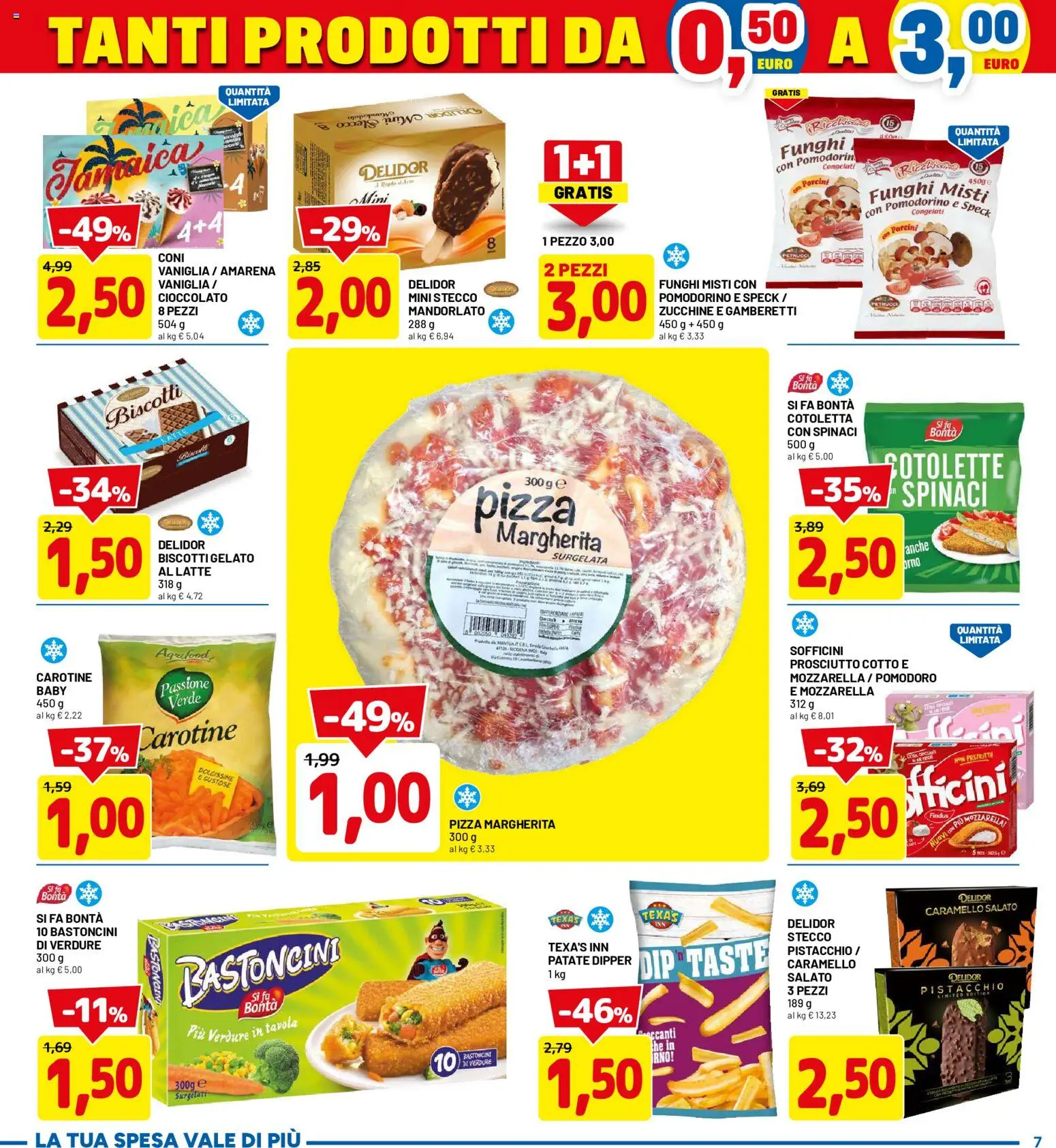 Volantino D Più del 14.05.2026 | Pagina: 7 | Prodotti: Biscotti, Verdure, Prosciutto, Funghi