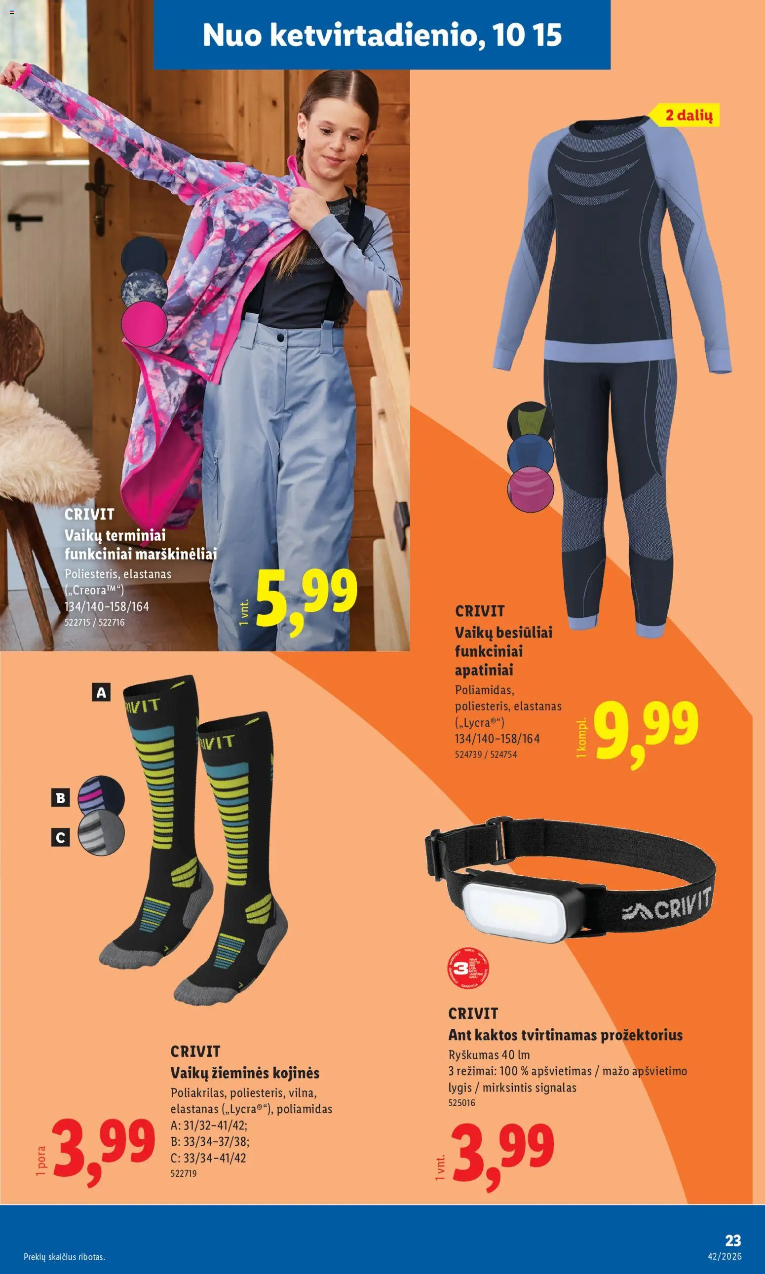 LIDL akcijos nuo 2026.10.12 | Puslapis: 23 | Prekių: Kojinės