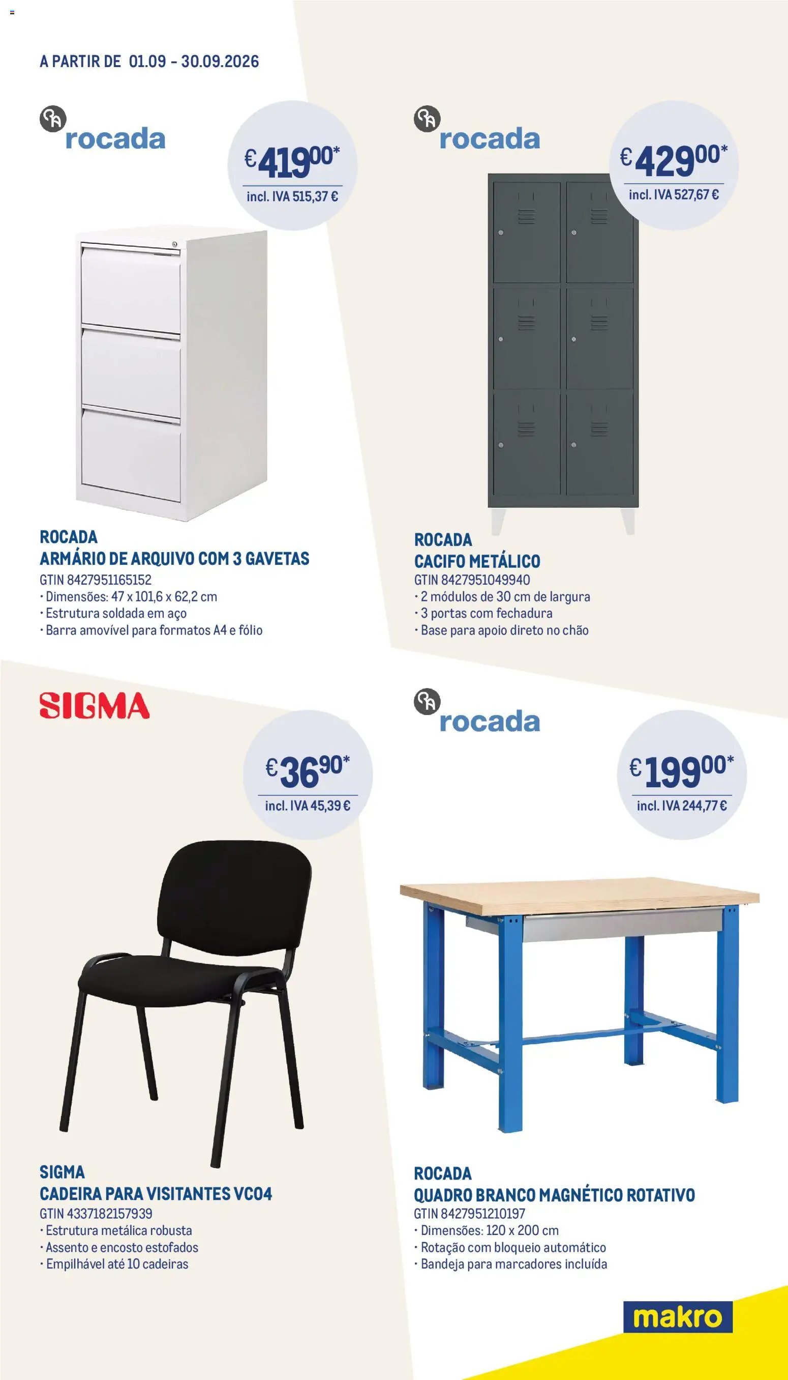 Makro Tudo Para o Regresso ao Escritorio Marketplace │ válido de 01/09/2026 | Página: 2 | Produtos: Quadro, Bandeja, Portas, Cadeira