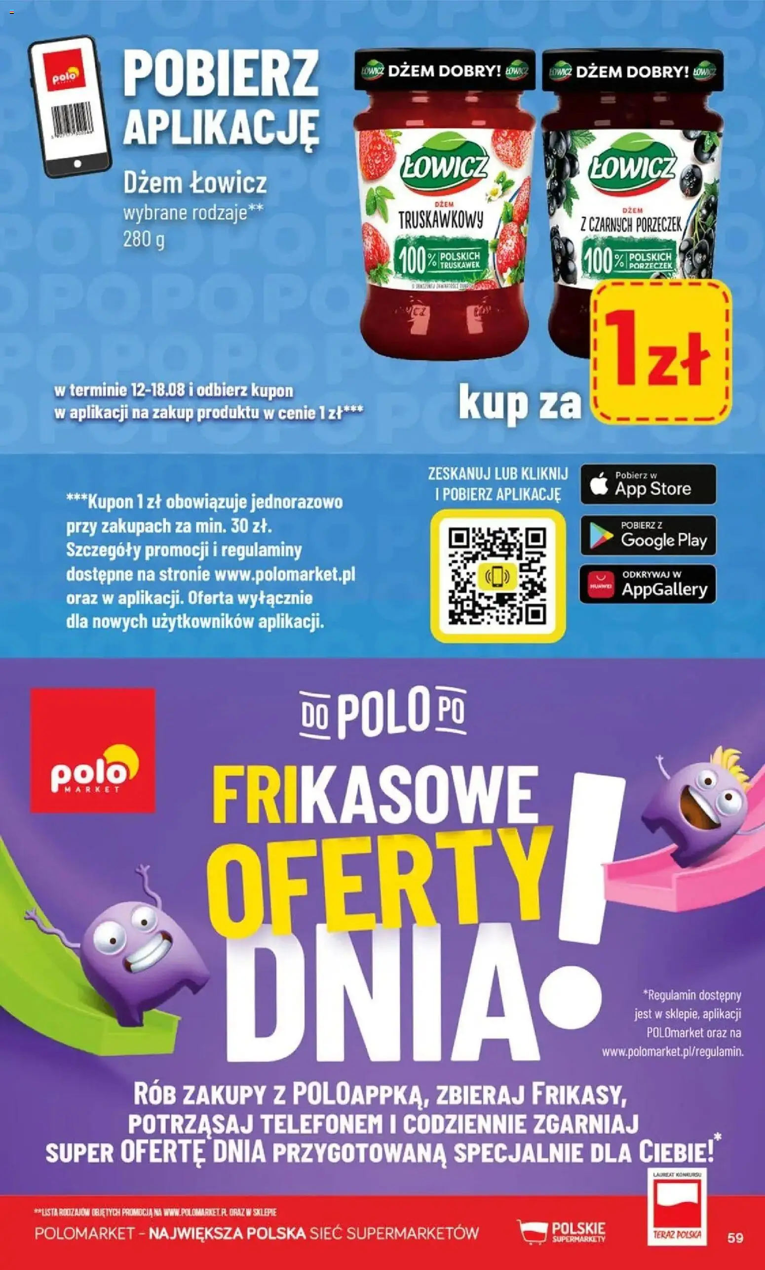Nowa POLOmarket gazetka od jutra 12.08.2026 | Strona: 59 | Produkty: Dżem