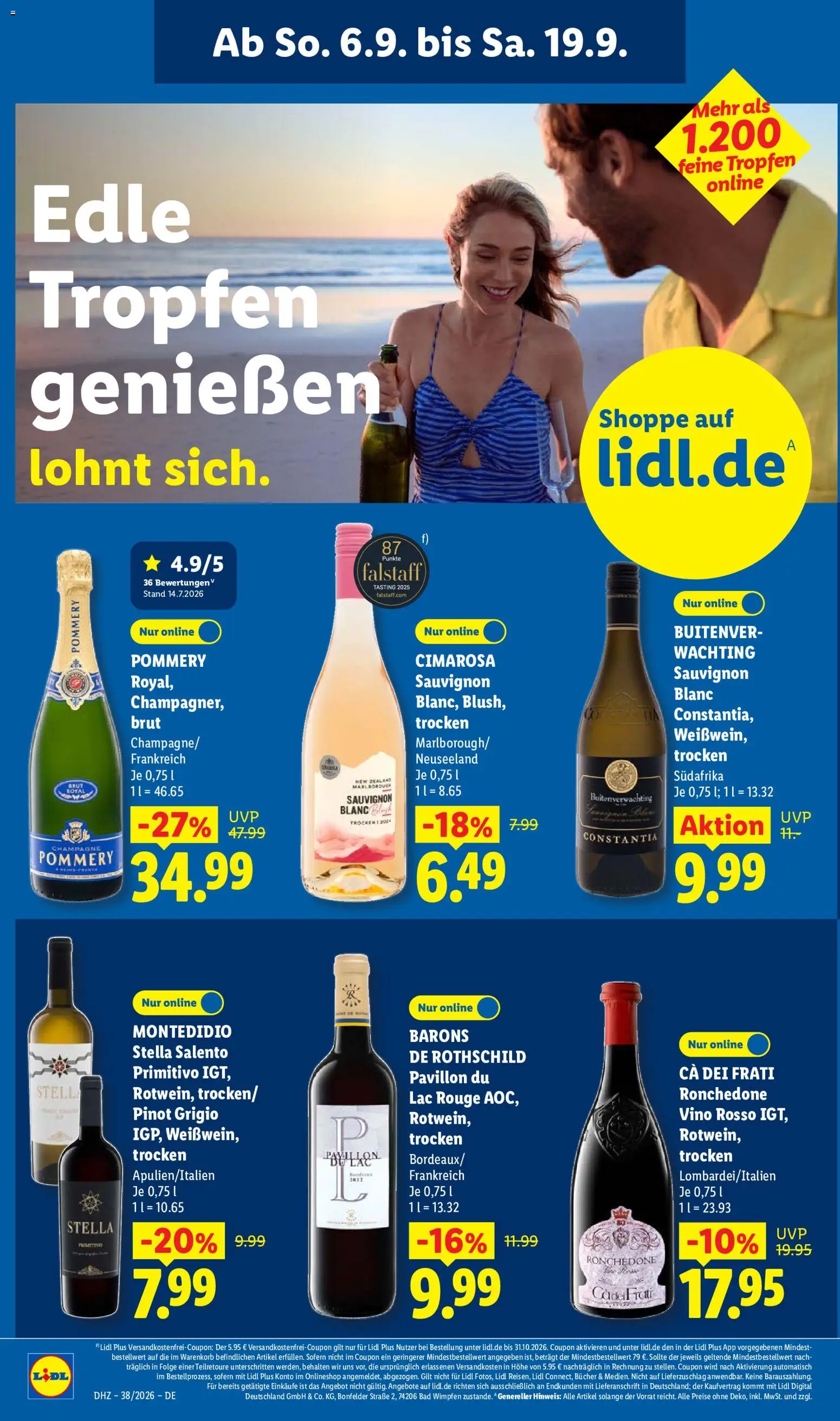 Lidl Německo leták od 14.09.2026 | Strana: 24 | Produkty: Víno, Primitivo, Champagne, Pinot Grigio