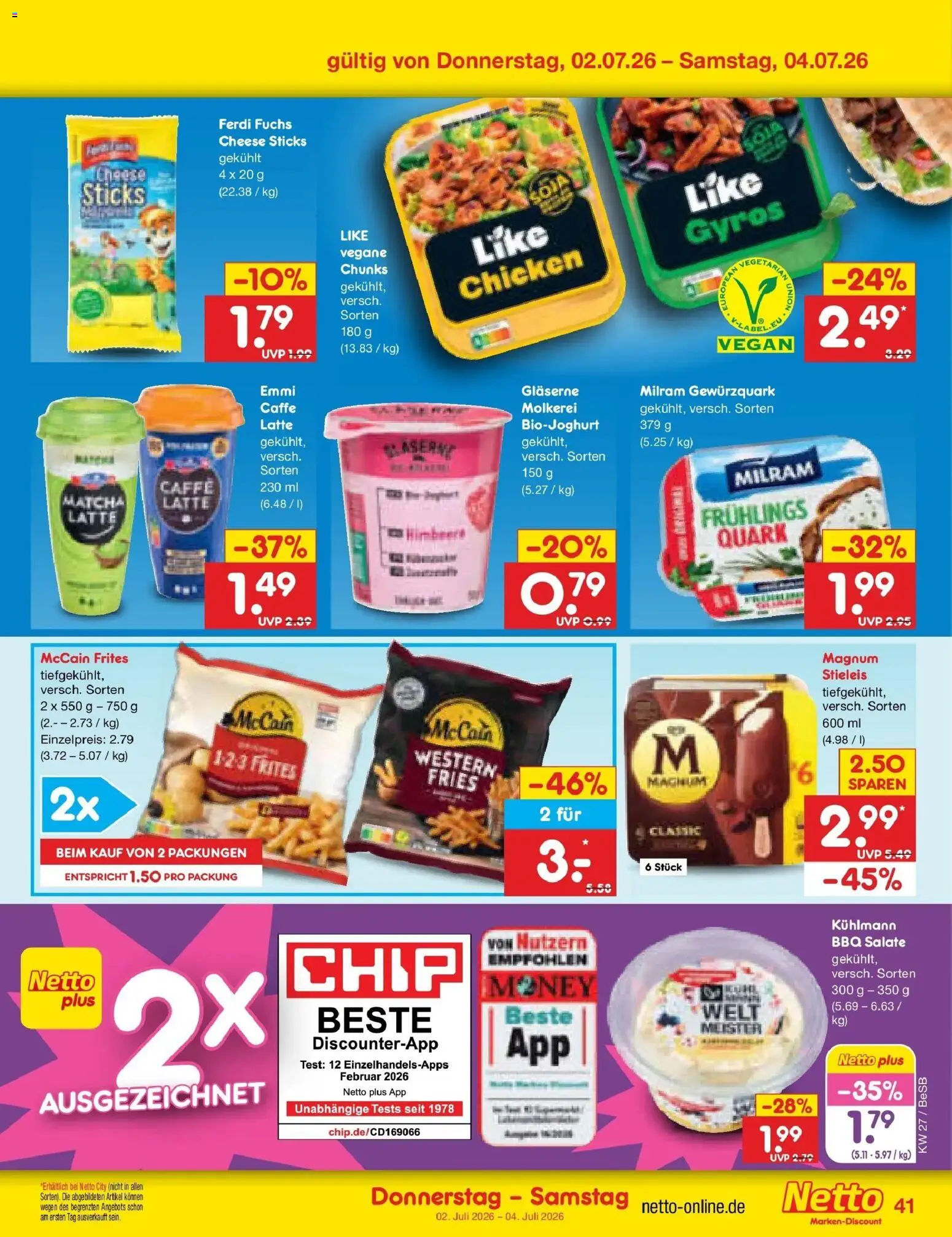 Netto Marken-Discount Prospekt Kremmen – gültig ab 29.06.2026 | Seite: 59 | Produkte: Quark, Gyros, Milram, Himbeere
