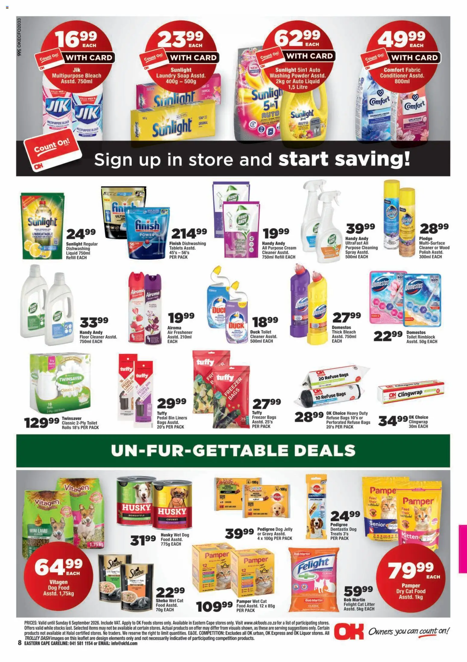 New OK Foods catalogue – valid from 25/08/2026 | Page: 8 | Products: Freezer, Powder, Cat food, Cat litter