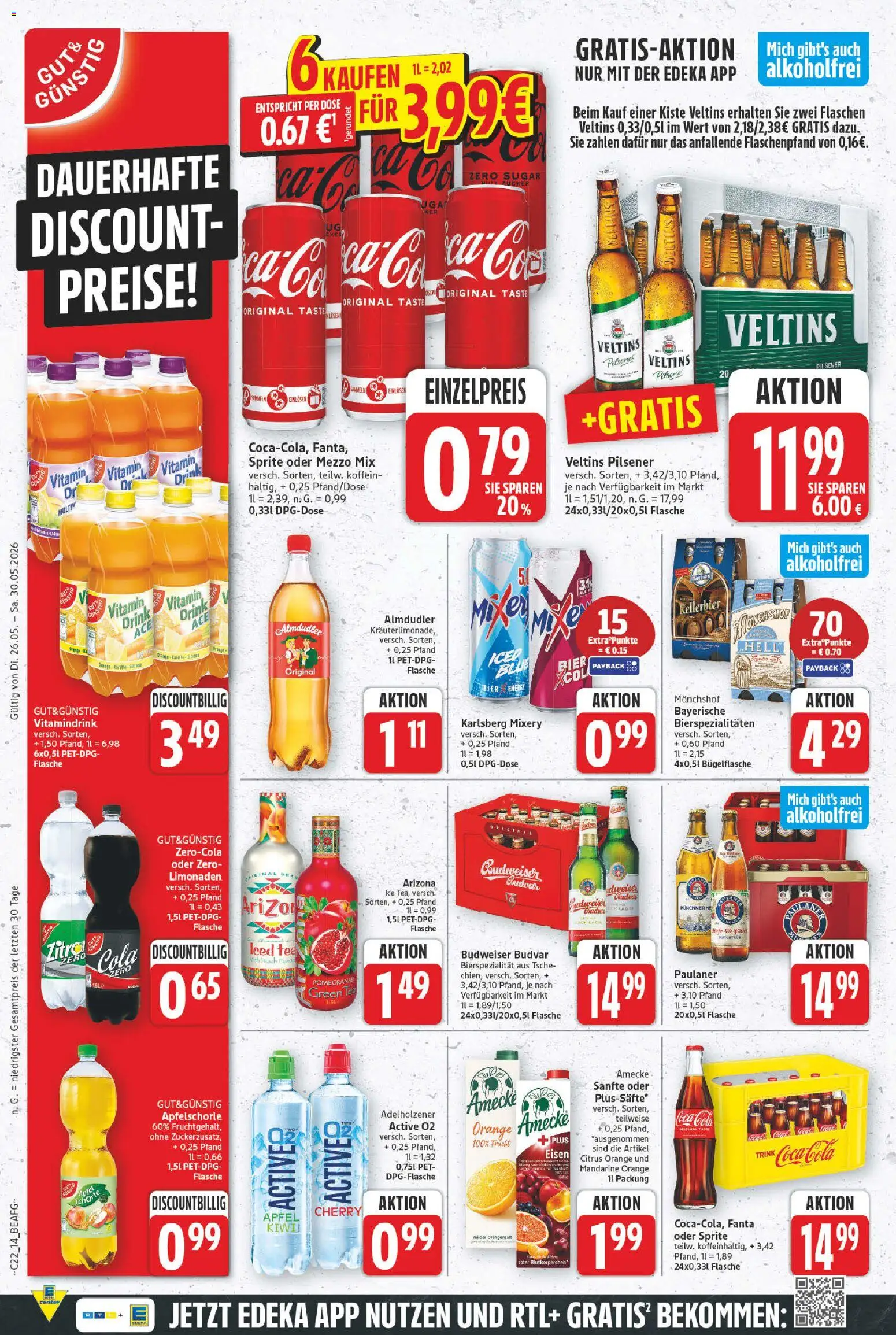 E center Prospekt – gültig ab 26.05.2026 | Seite: 18 | Produkte: Cola, Budweiser, Mixery, Veltins