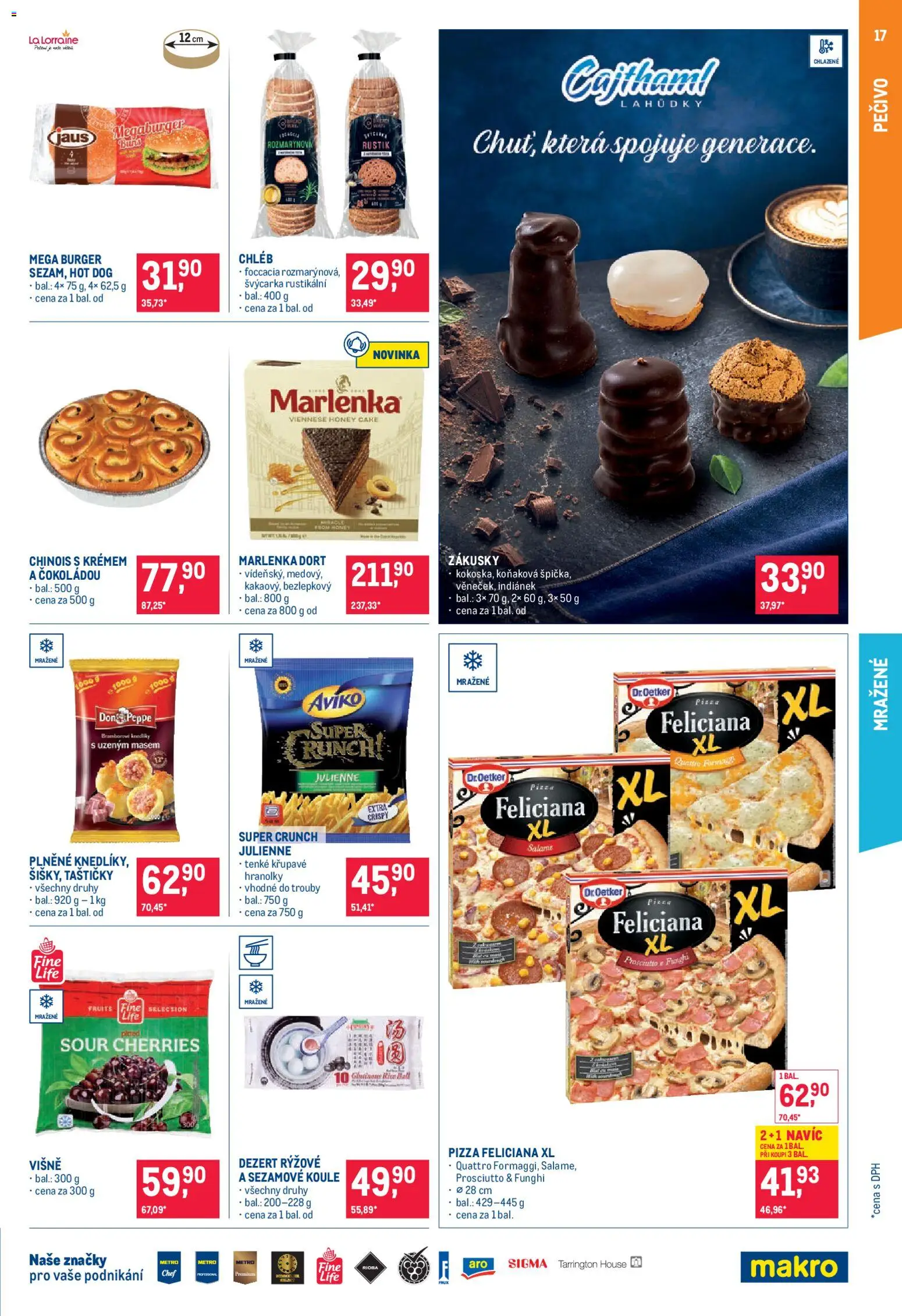 Makro leták - Pro milovníky jídla od 26.08.2026 | Strana: 17 | Produkty: Burger, Prosciutto, Pečivo, Dort