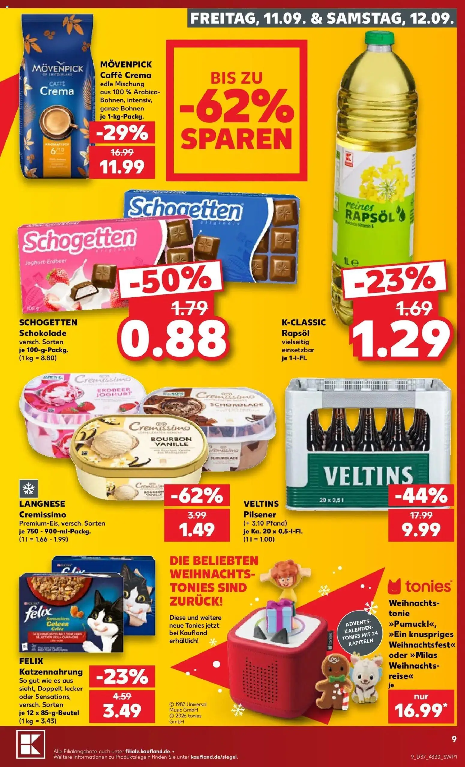 Prospekt Kaufland ab 10.09.2026 » Angebote Online zum Blättern | Seite: 9 | Produkte: Langnese, Joghurt, Schokolade, Bourbon