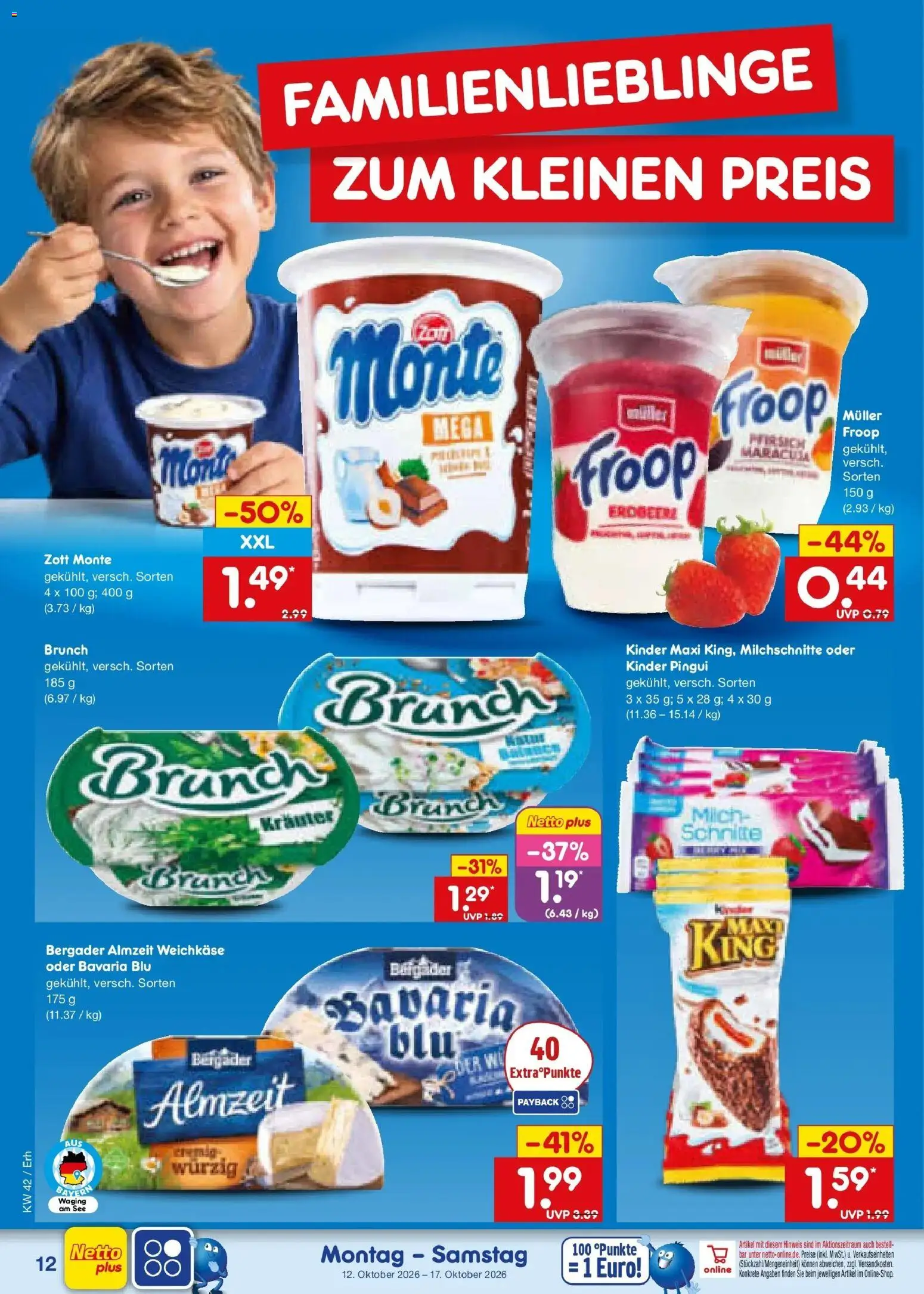 Netto Marken-Discount Prospekt München (ab 12.10.2026) » Angebote | Seite: 14 | Produkte: Froop, Milch