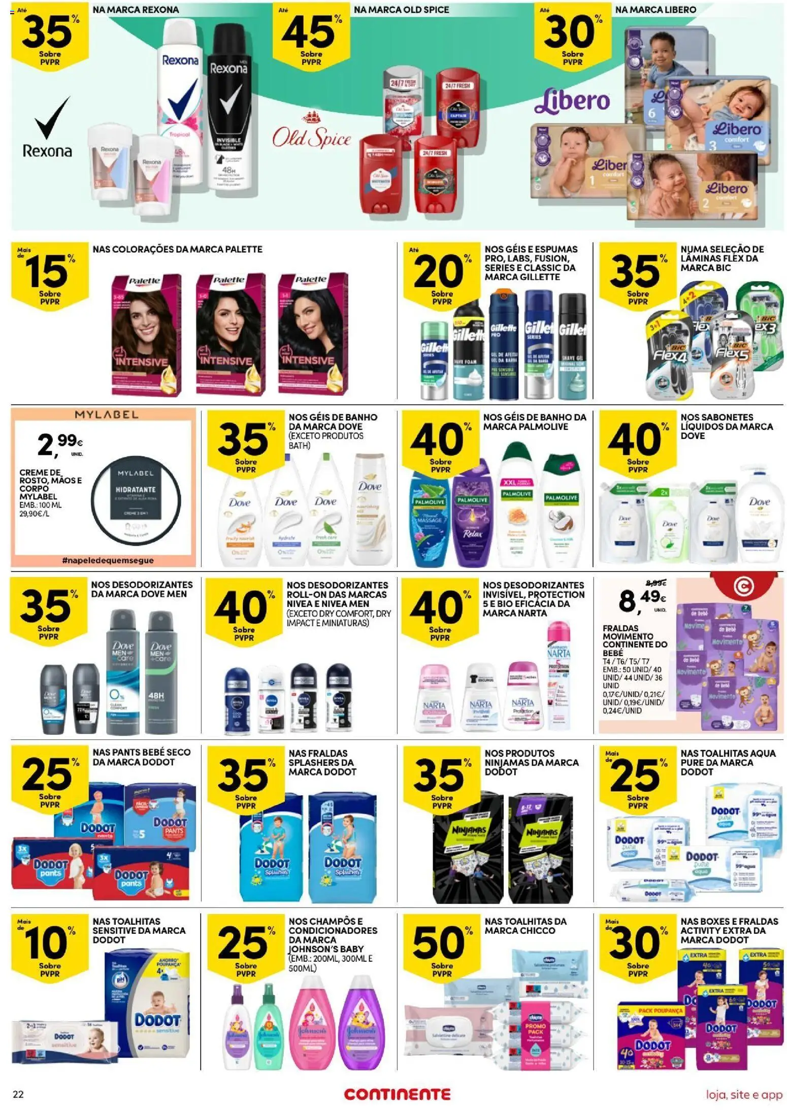 Continente Semanal Continente Bom Dia │ válido de 11/08/2026 | Página: 22 | Produtos: Fraldas, Banho, Creme