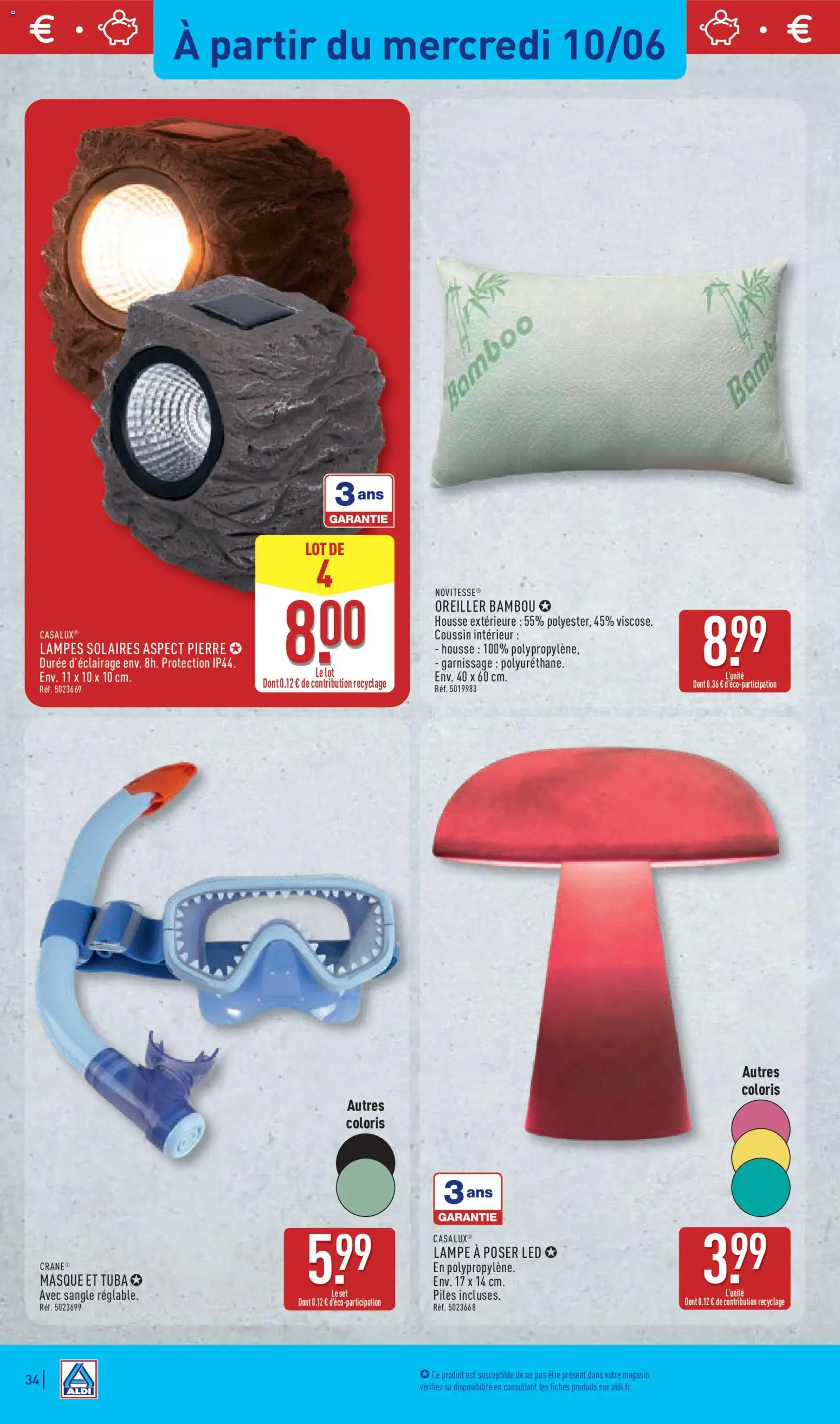{H1} | Page: 38 | Produits: Tuba, Masque, Oreiller, Lampe